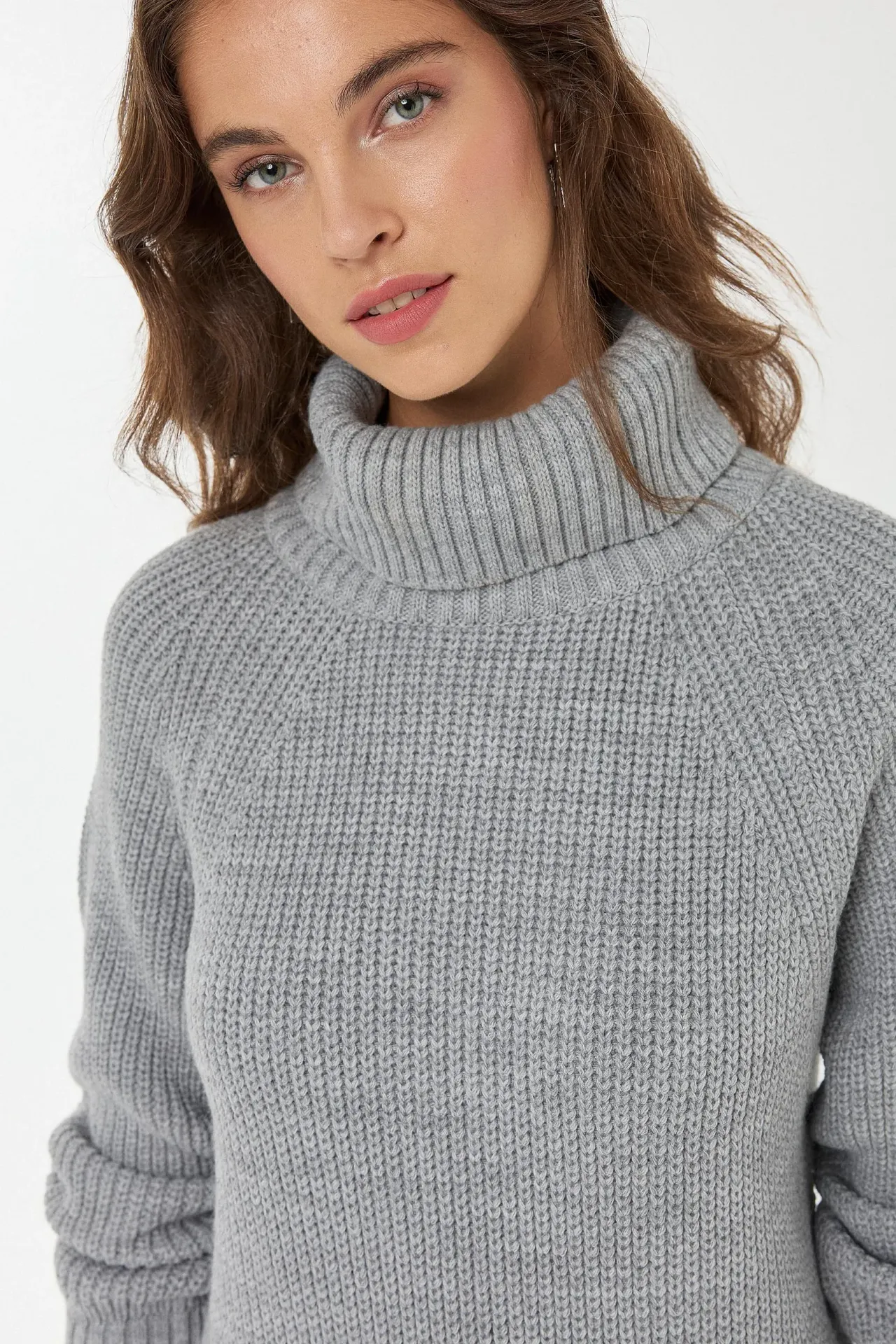 Knitted High-Neck Midi Dress
