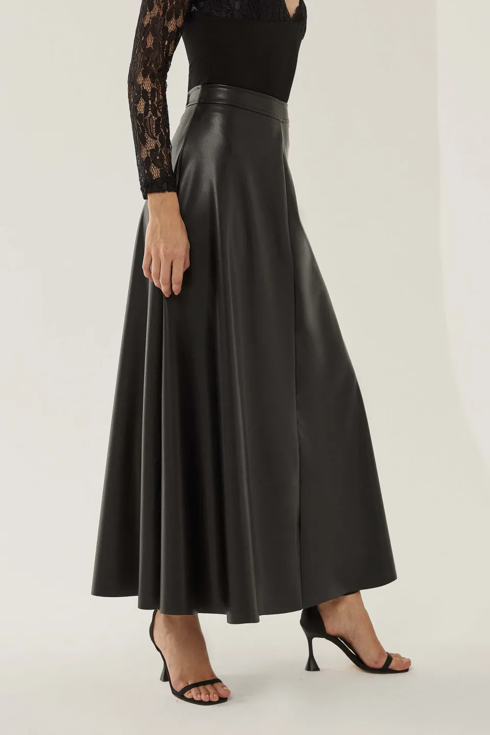 Faux Leather Maxi Skirt