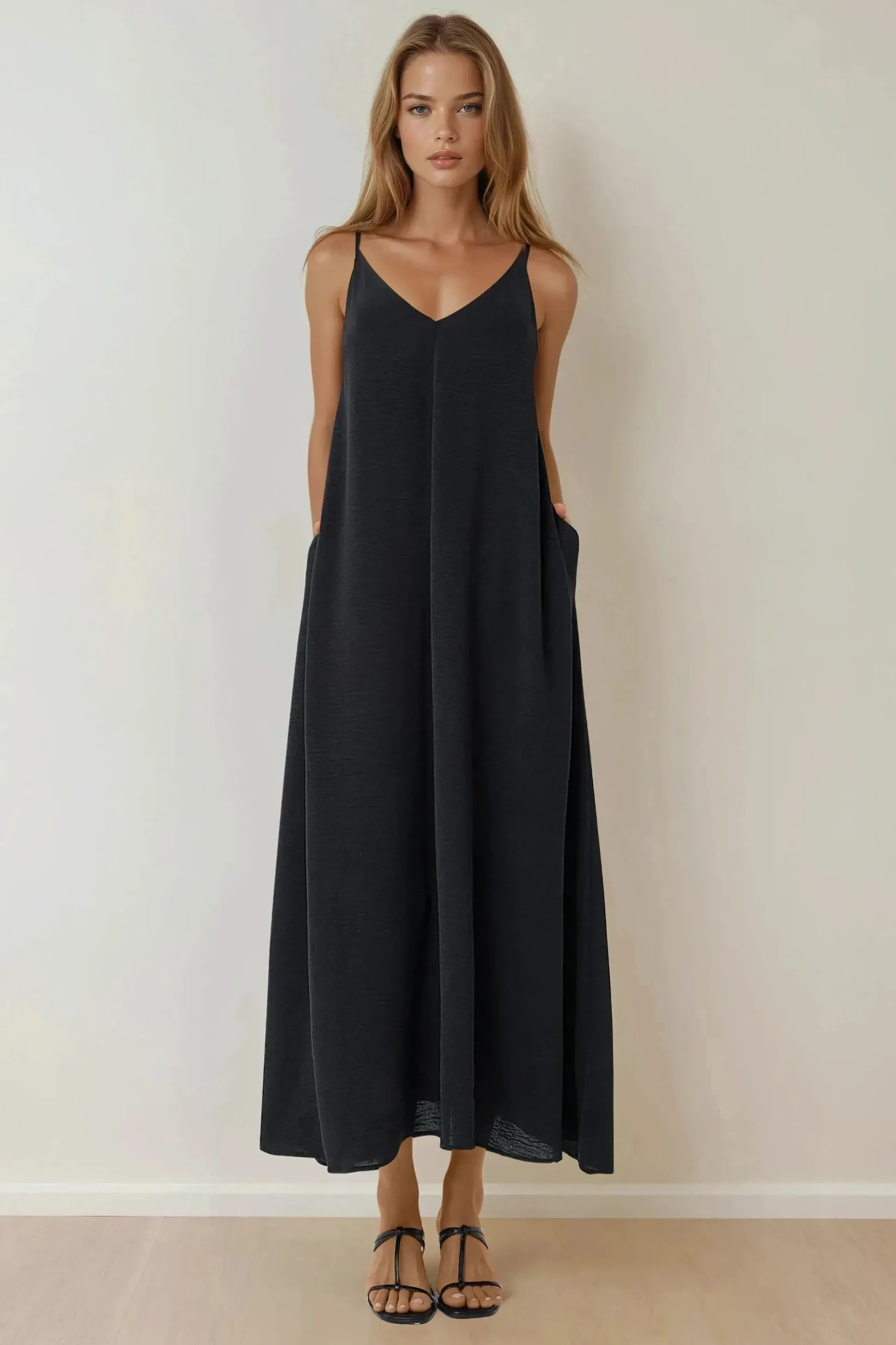 HiCCUP - Black A-form Maxi Dress Women