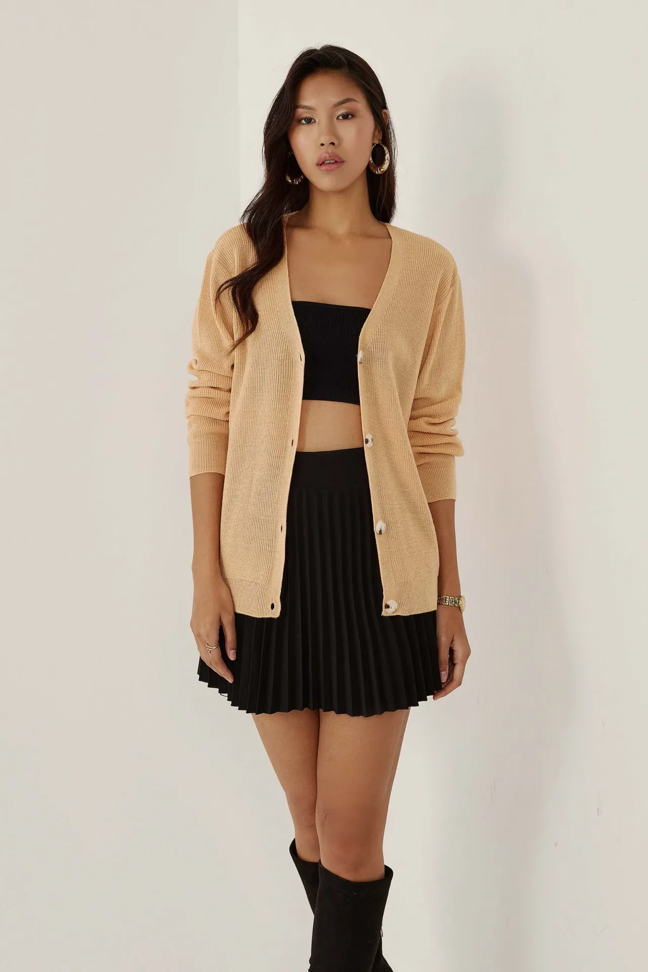 V-Neck Buttoned Cardigan