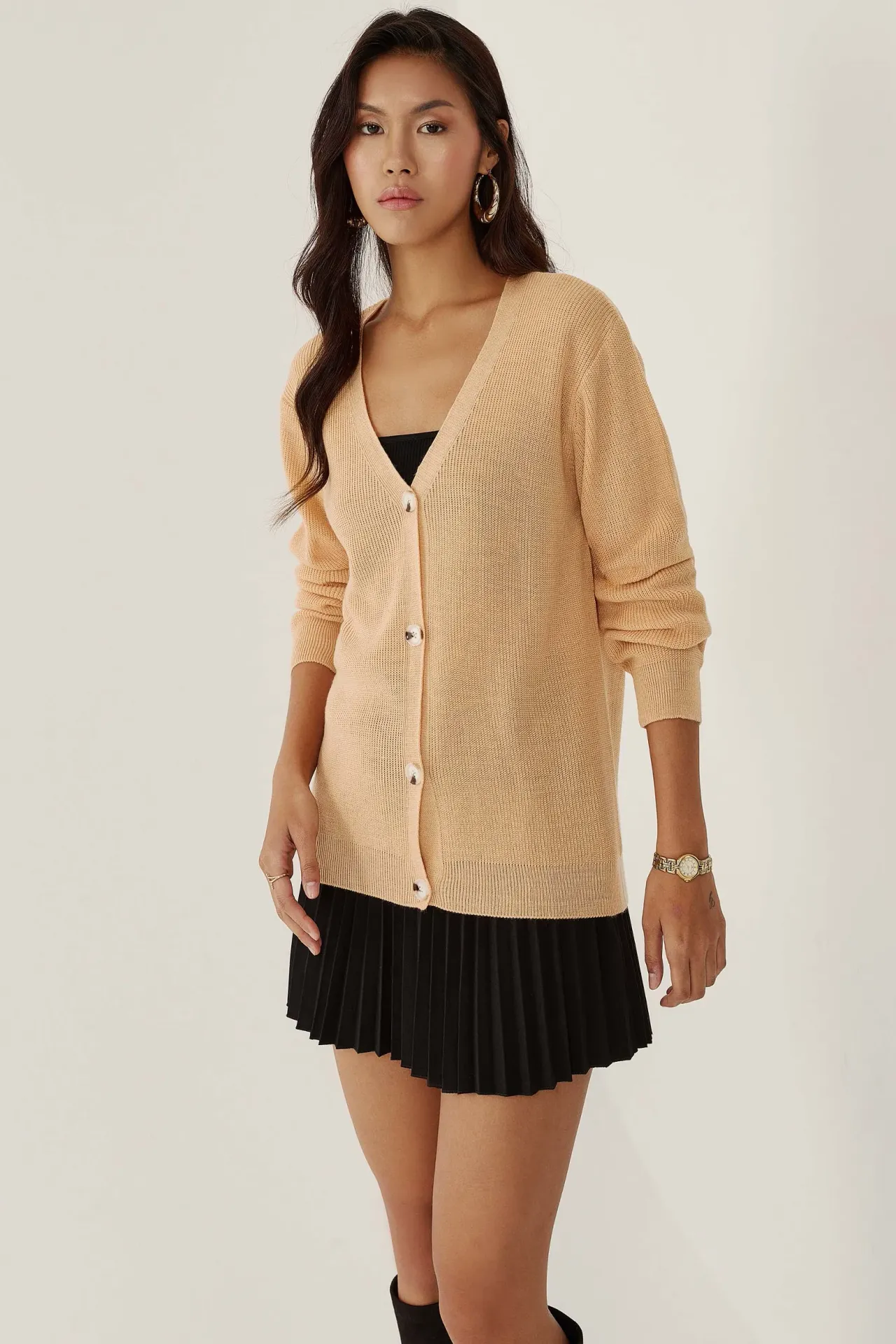 V-Neck Buttoned Cardigan