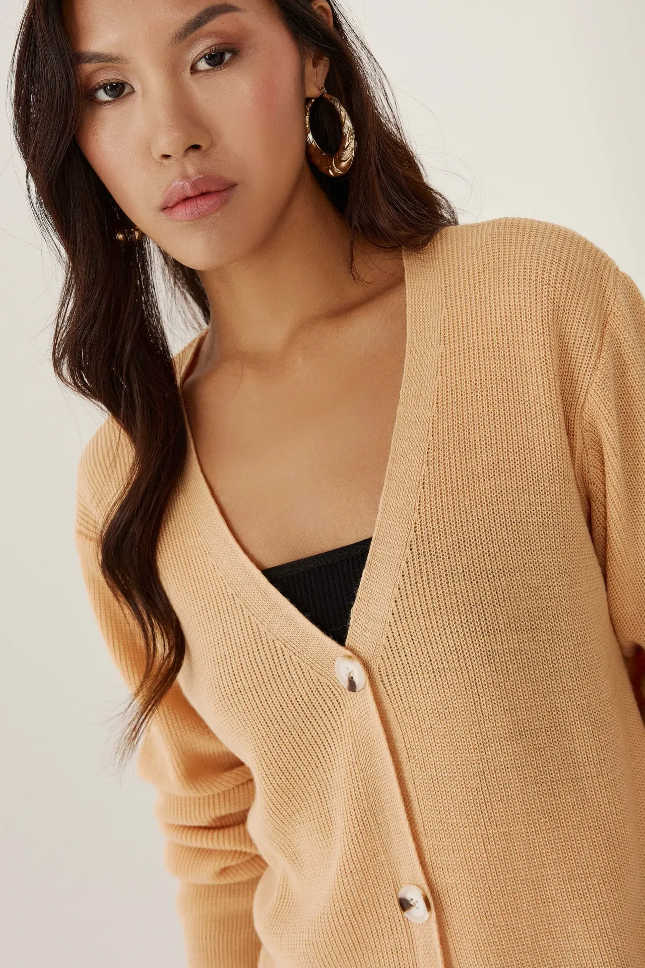 V-Neck Buttoned Cardigan