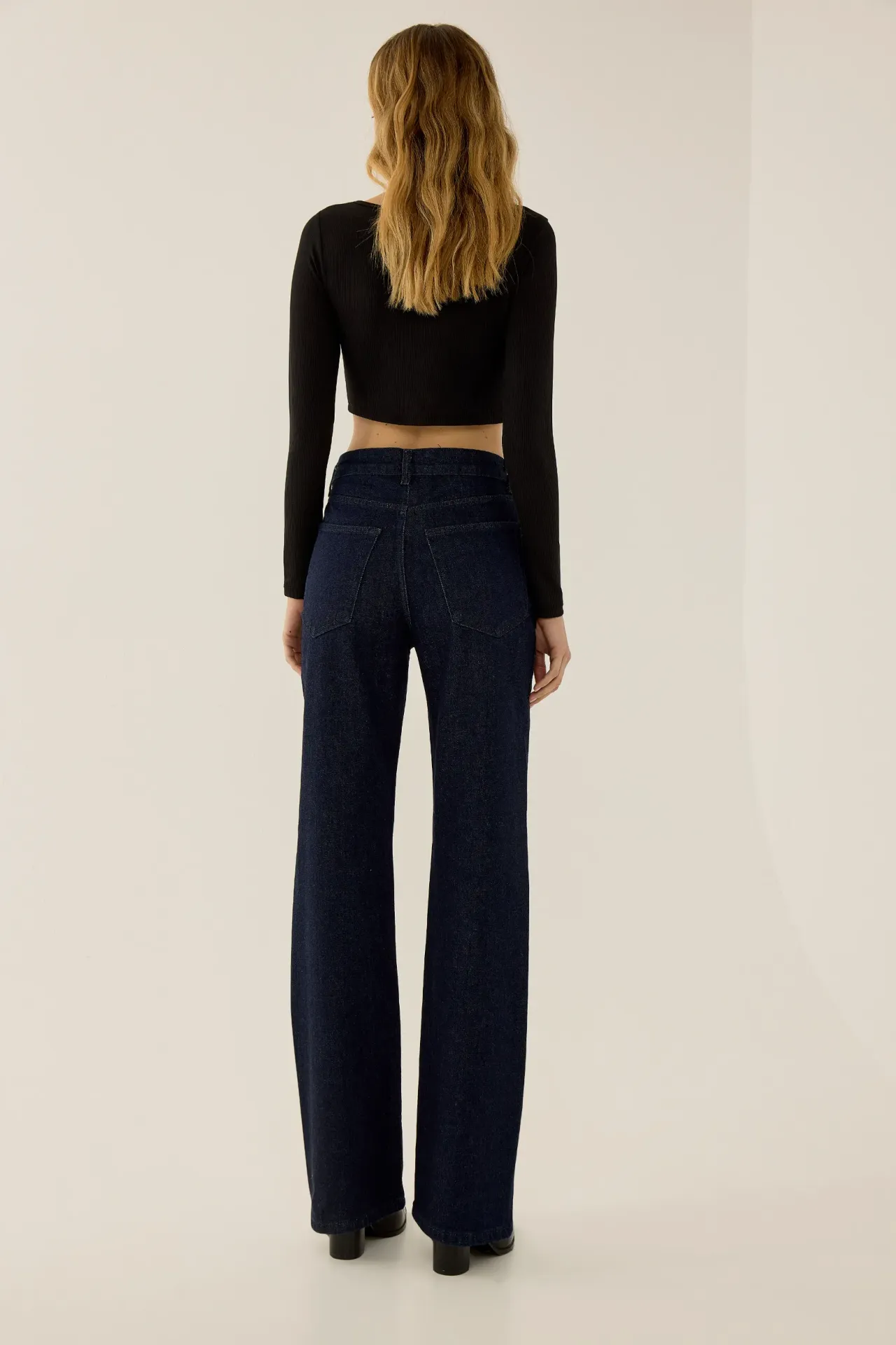 High Waist Straight Fit Denim Jeans