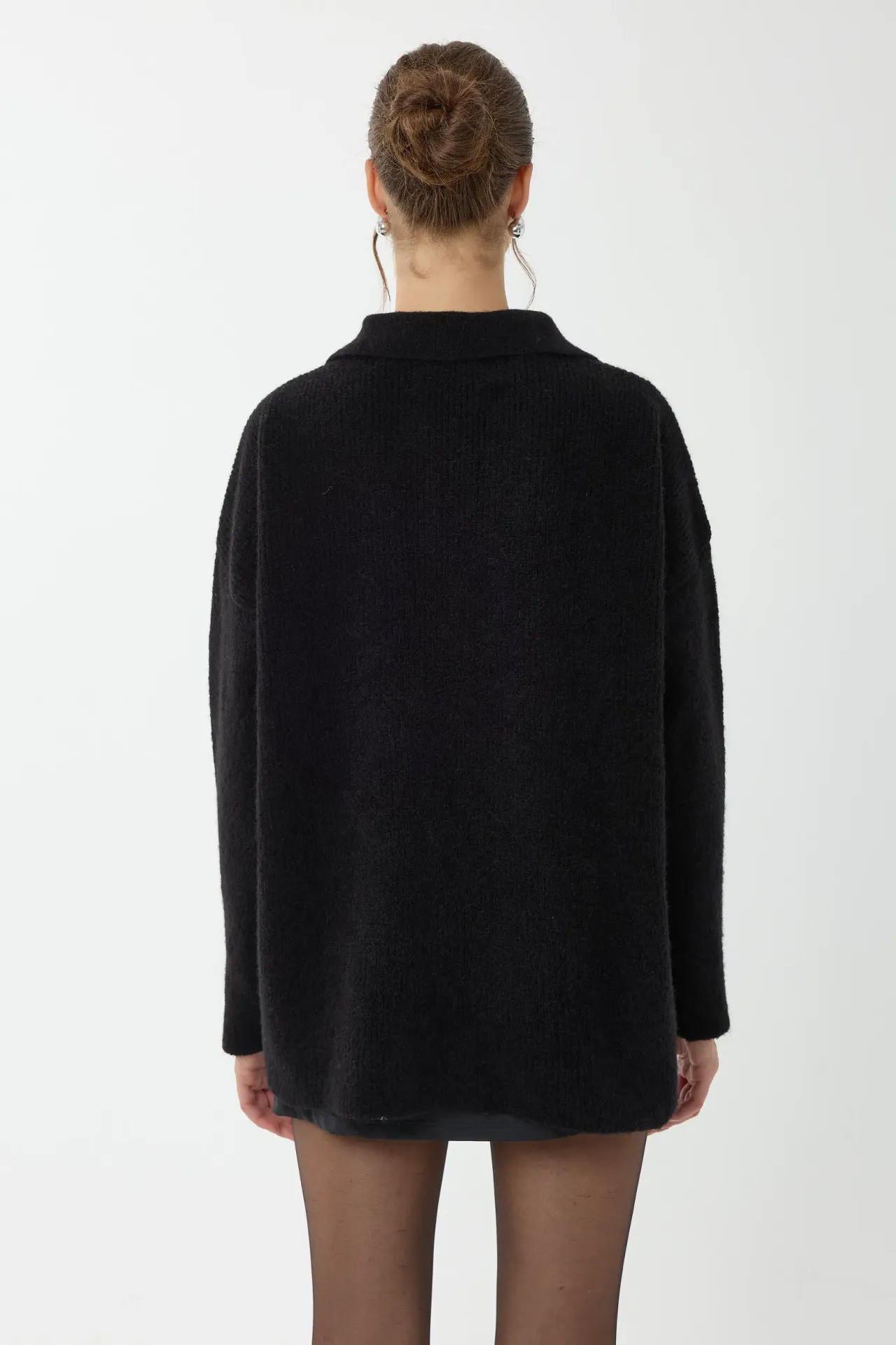 Relaxed Fit Shirt Collar Sweater