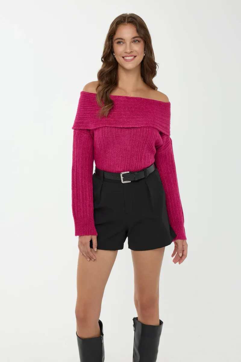 Carmen Collar Off Shoulder Sweater 3