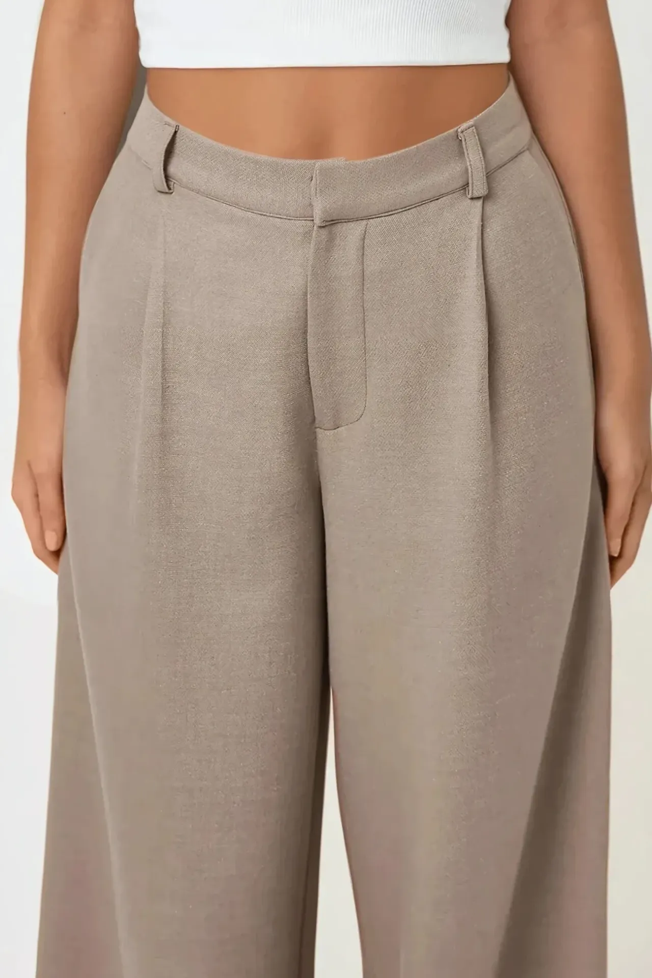 High Waist Pleated Wide Leg Pants