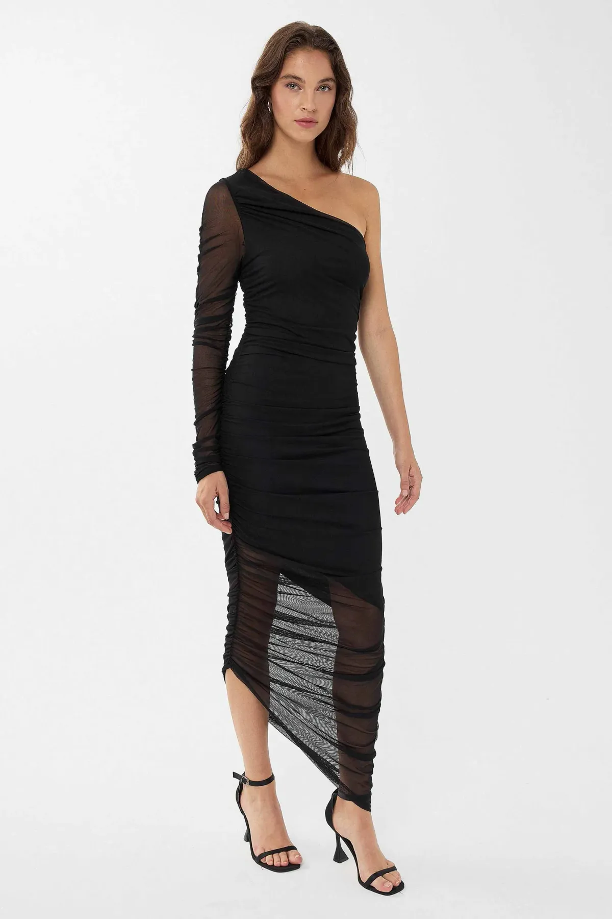 Slim Fit Single Arm Maxi Dress 3