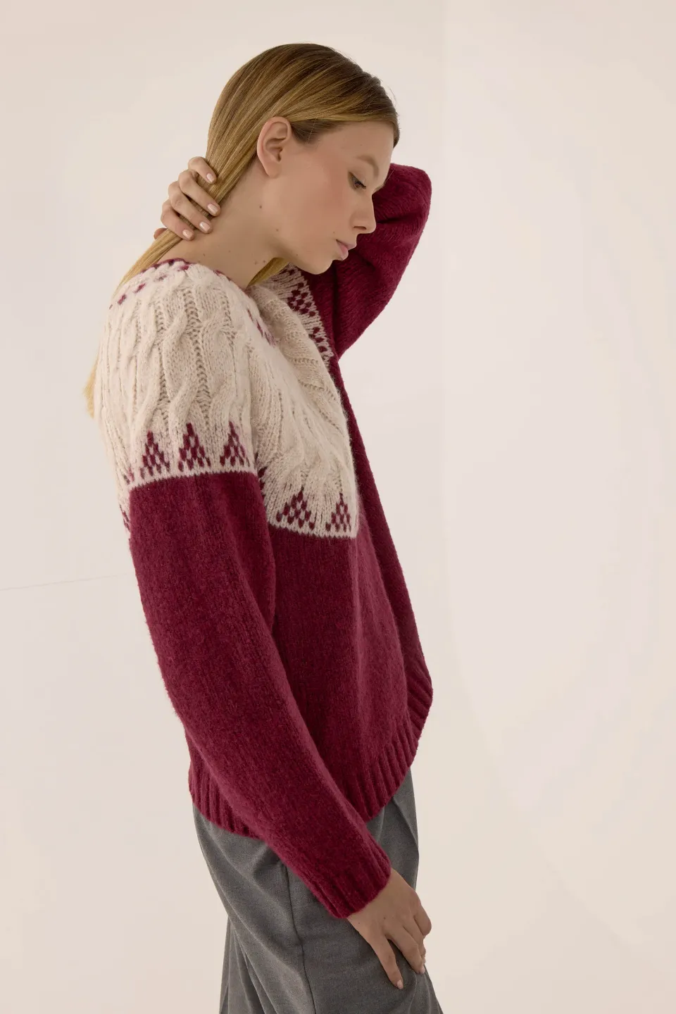 Hair Braid Knit Sweater