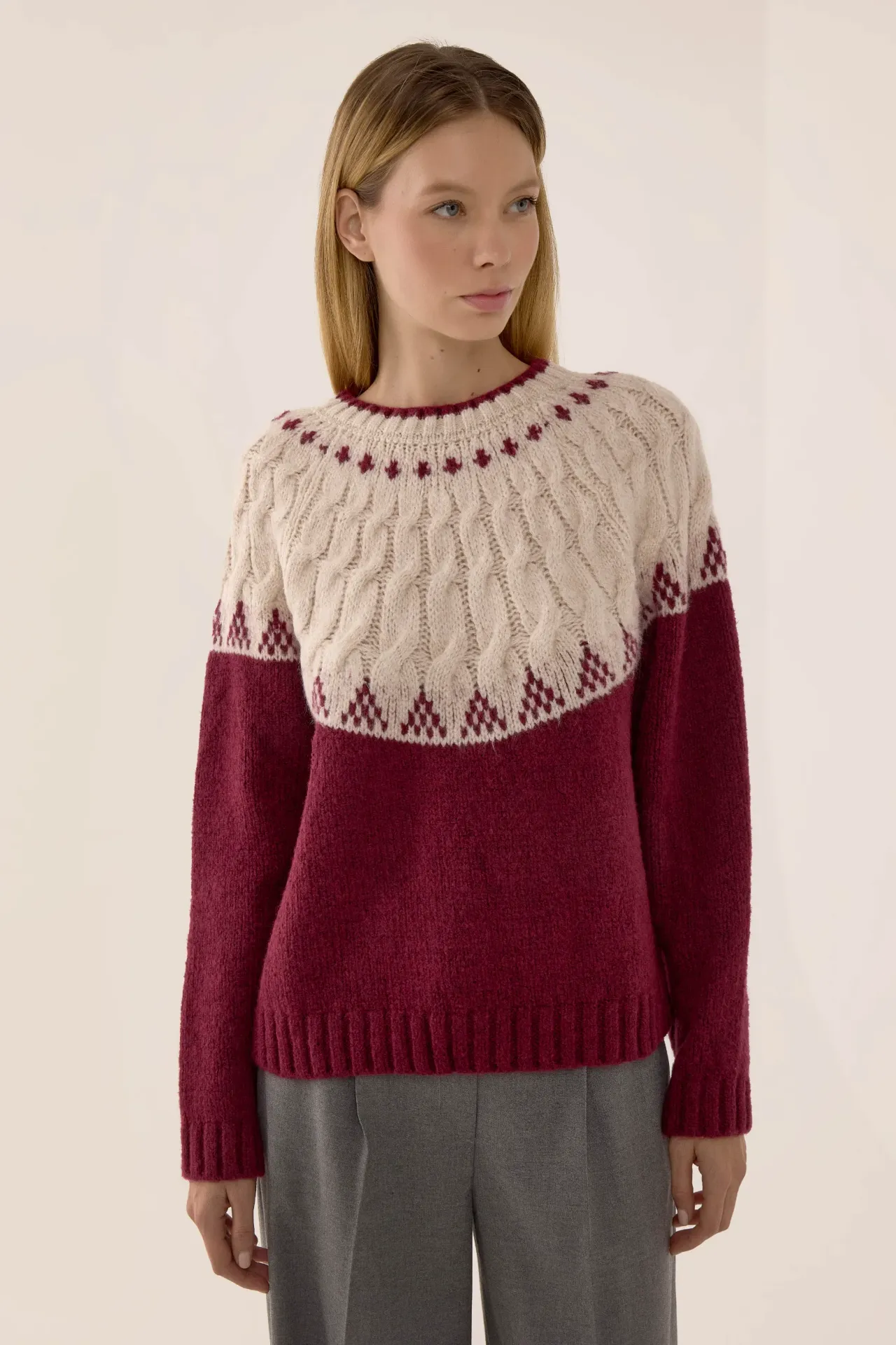 Hair Braid Knit Sweater