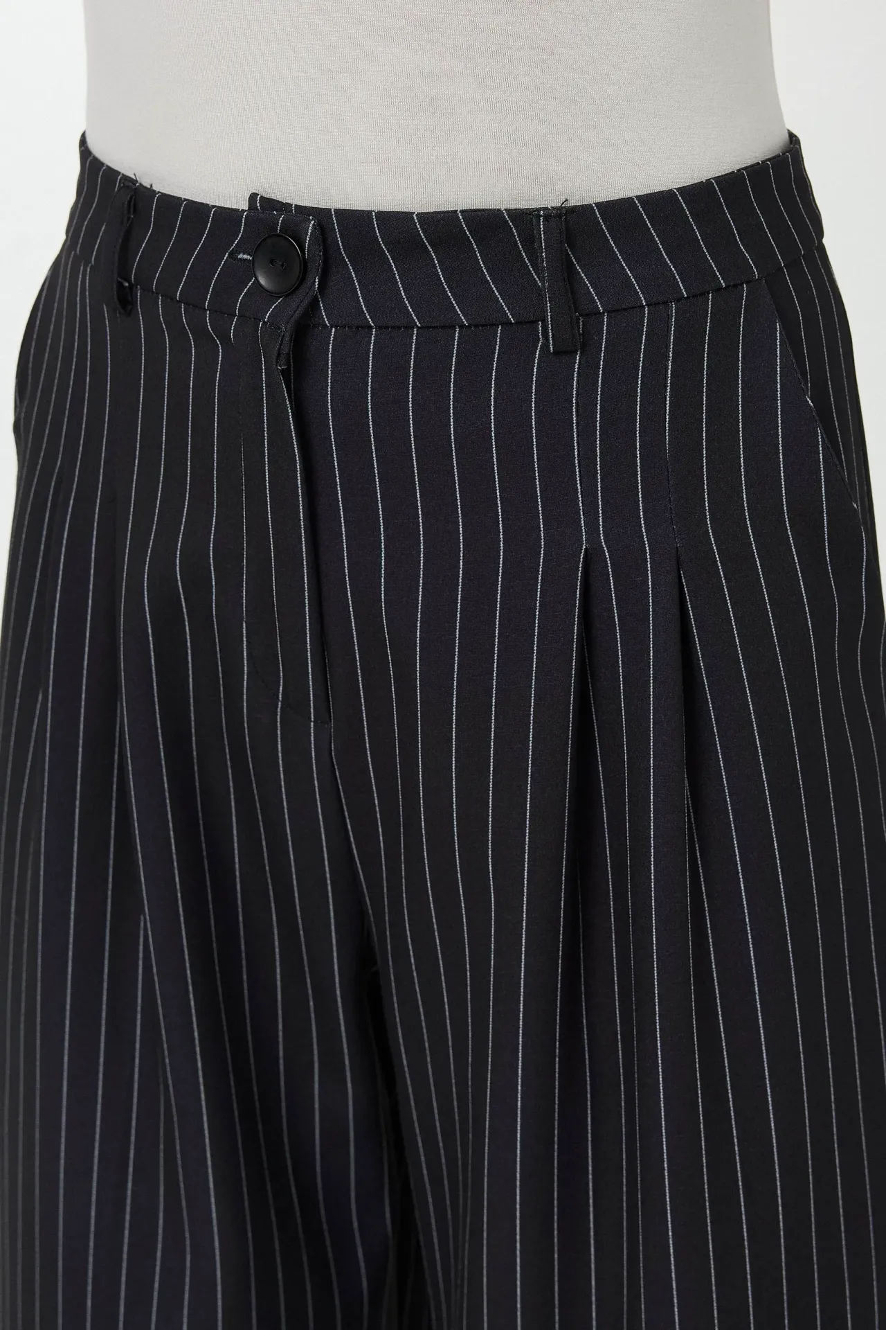 High Waist Striped Straight Leg Pants