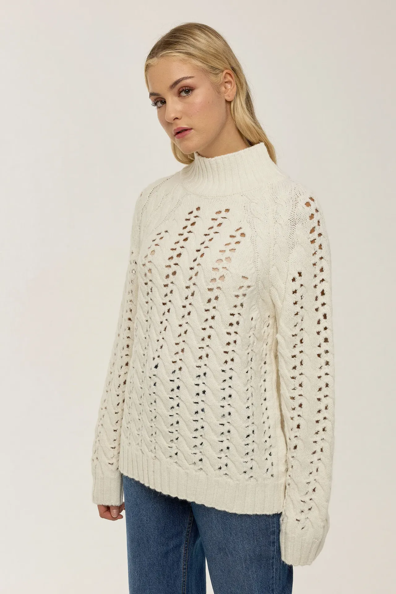 Regular Fit Openwork Sweater