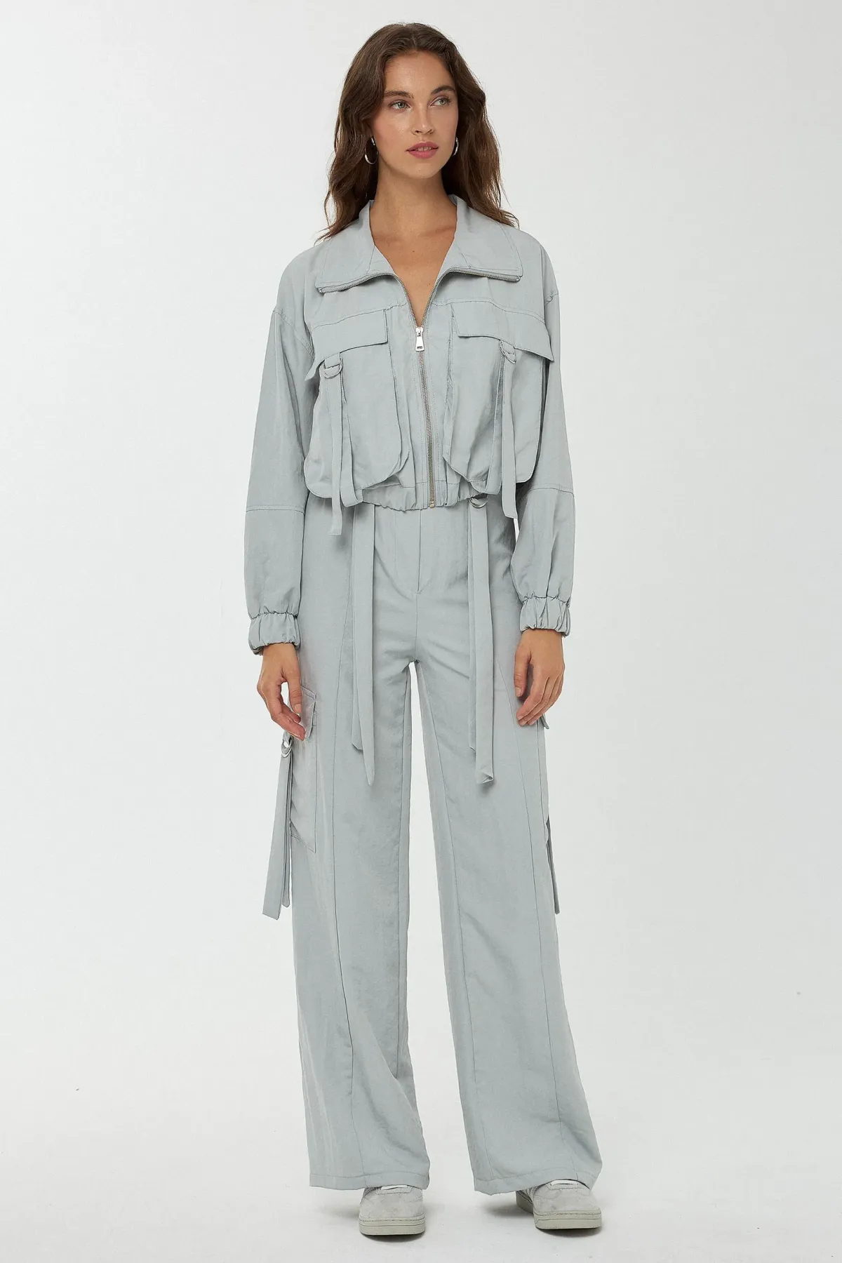 High Waist Cargo Pants 1
