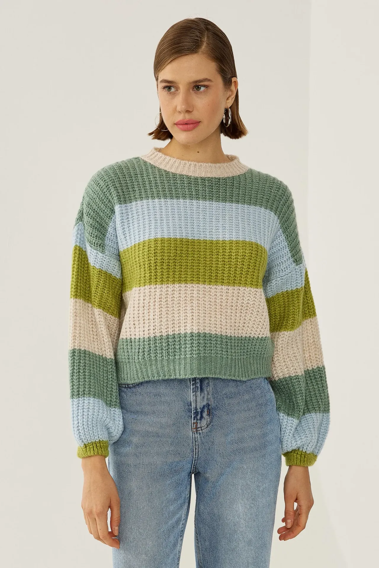 Relaxed Fit Striped Sweater