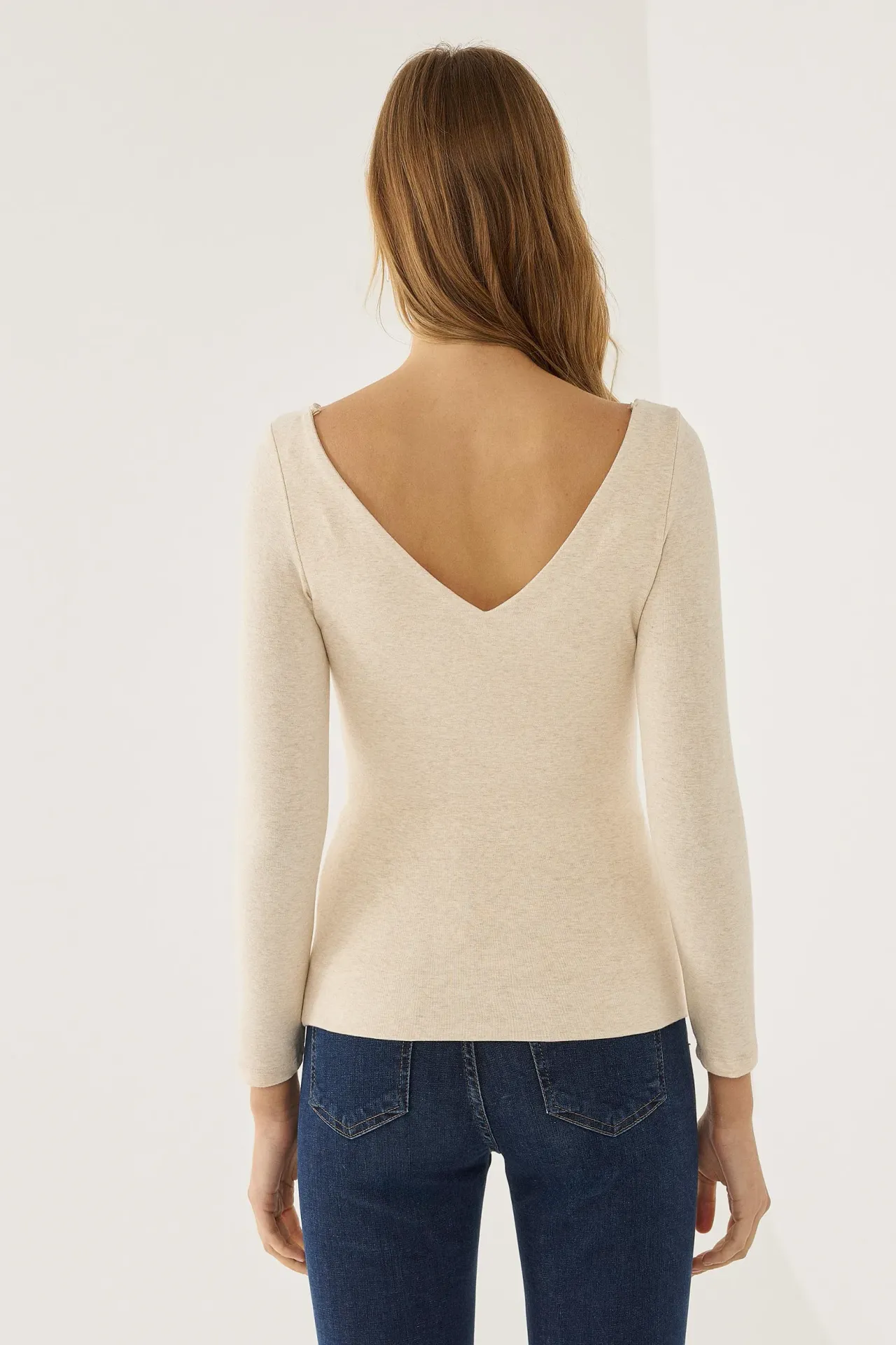 V-Neck Knitted Top