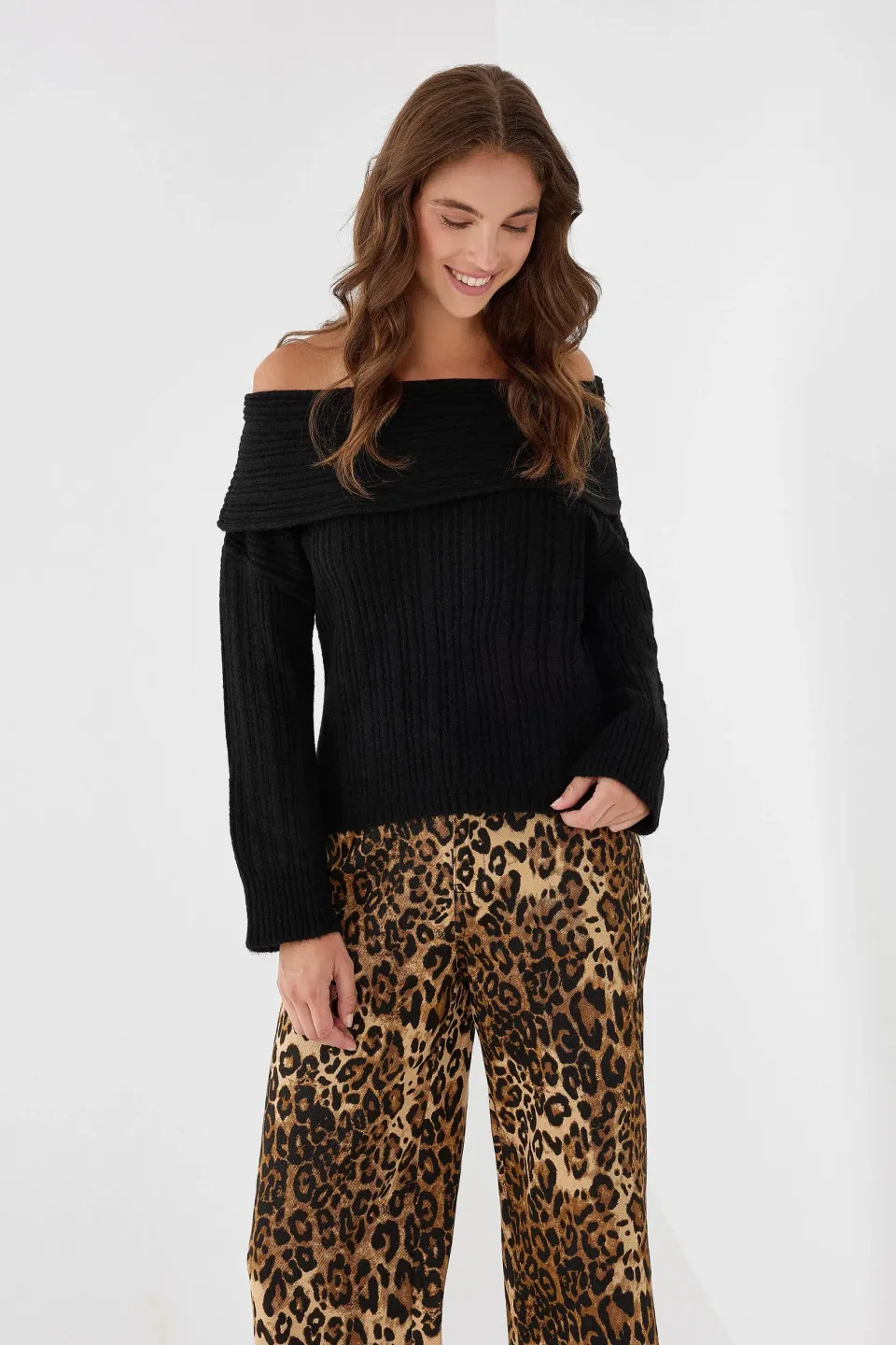 Carmen Collar Off Shoulder Sweater 1