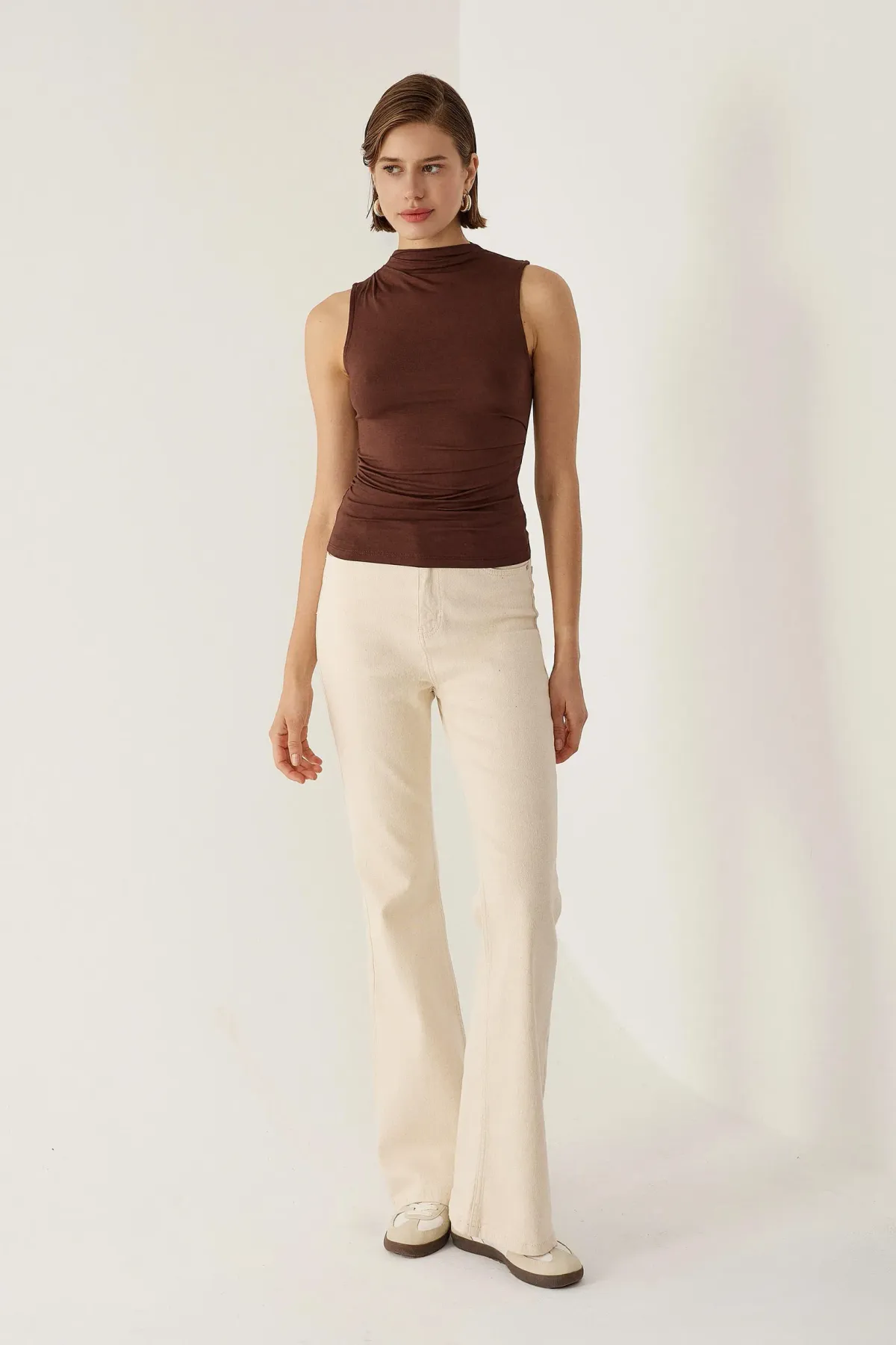 Sleeveless Drape Blouse 1