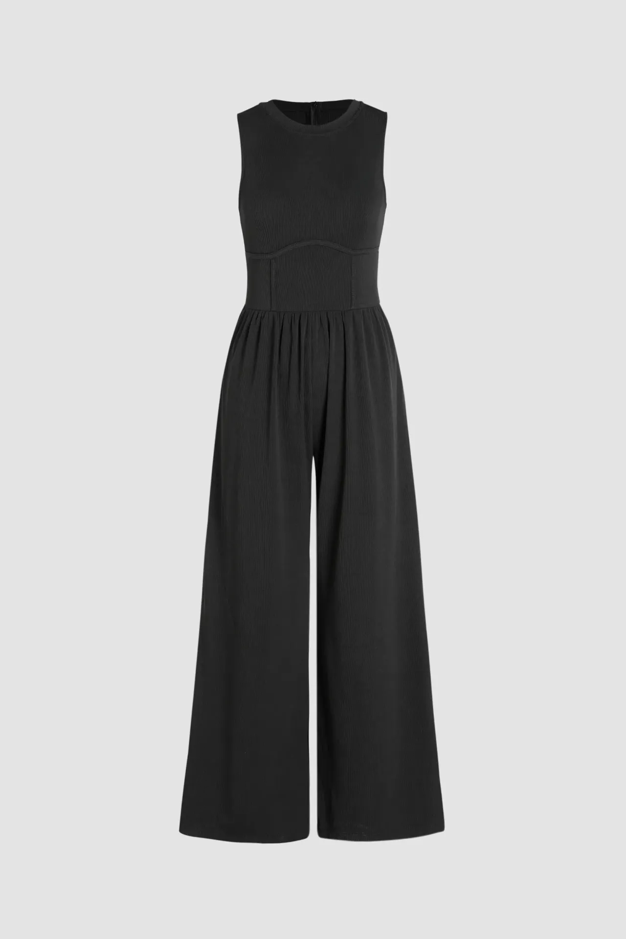 Crew Neck Wide Leg Jumpsuit