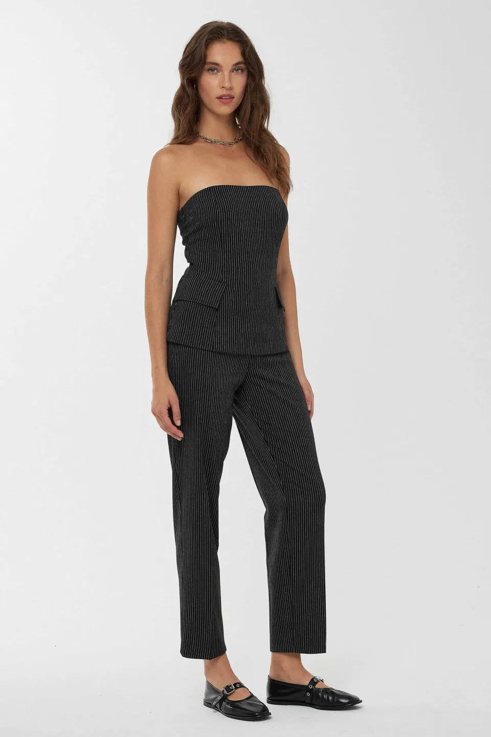 High Waist Striped Trousers