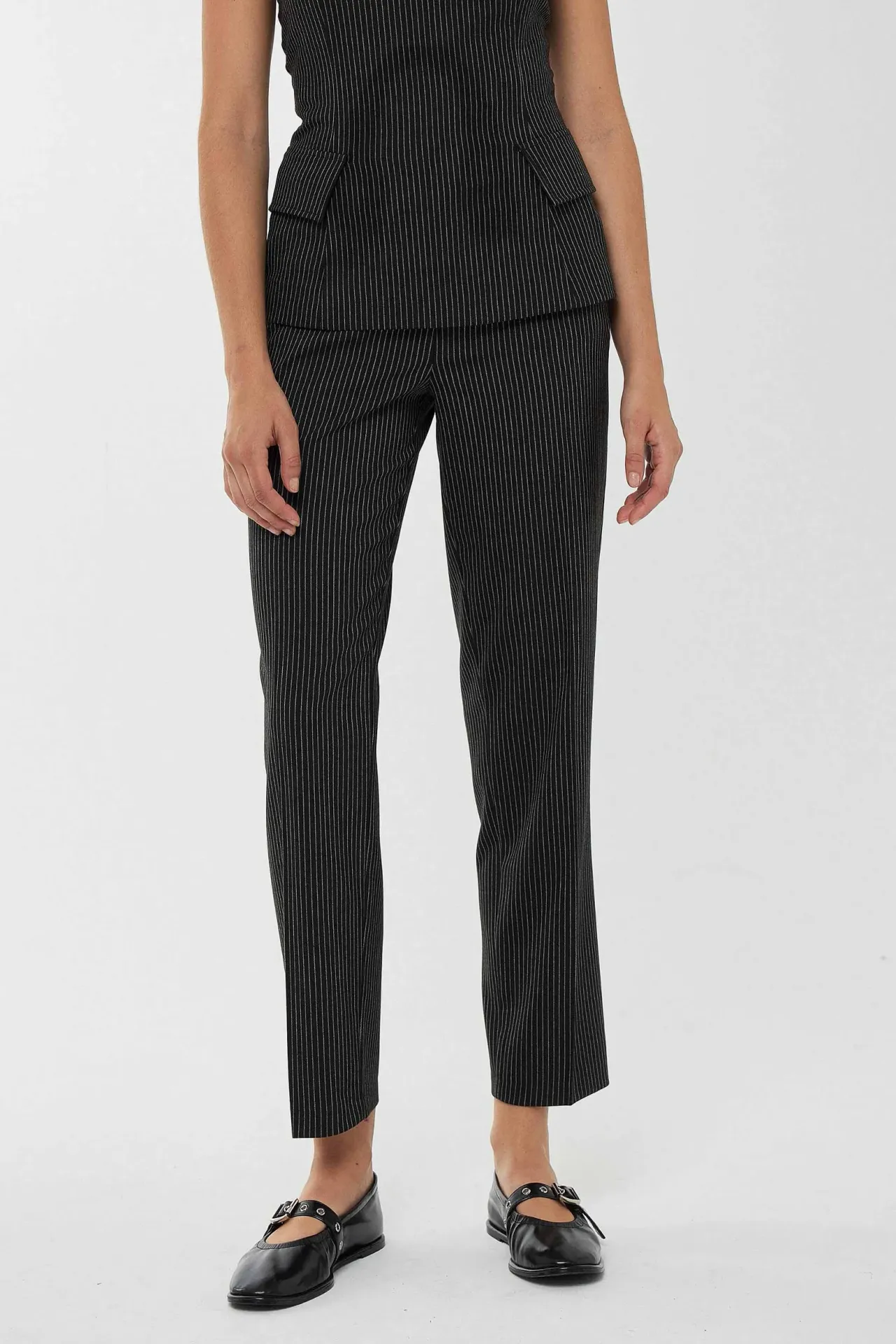 High Waist Striped Trousers