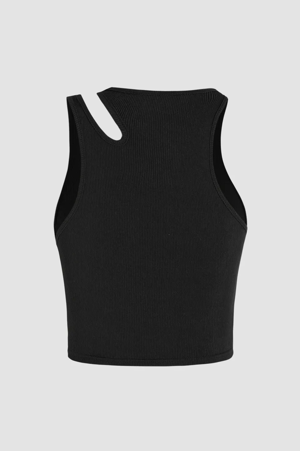 Asymmetrical Collar Crop Top