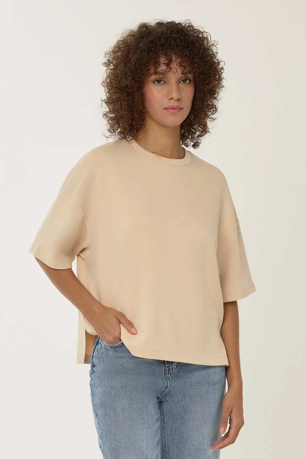 Relaxed Fit Short Sleeve Viscose T-Shirt