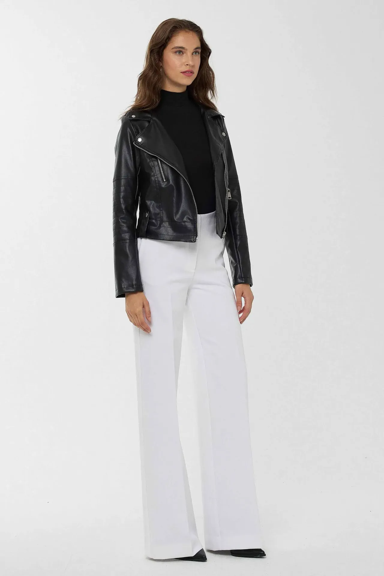 Faux Leather Biker Jacket