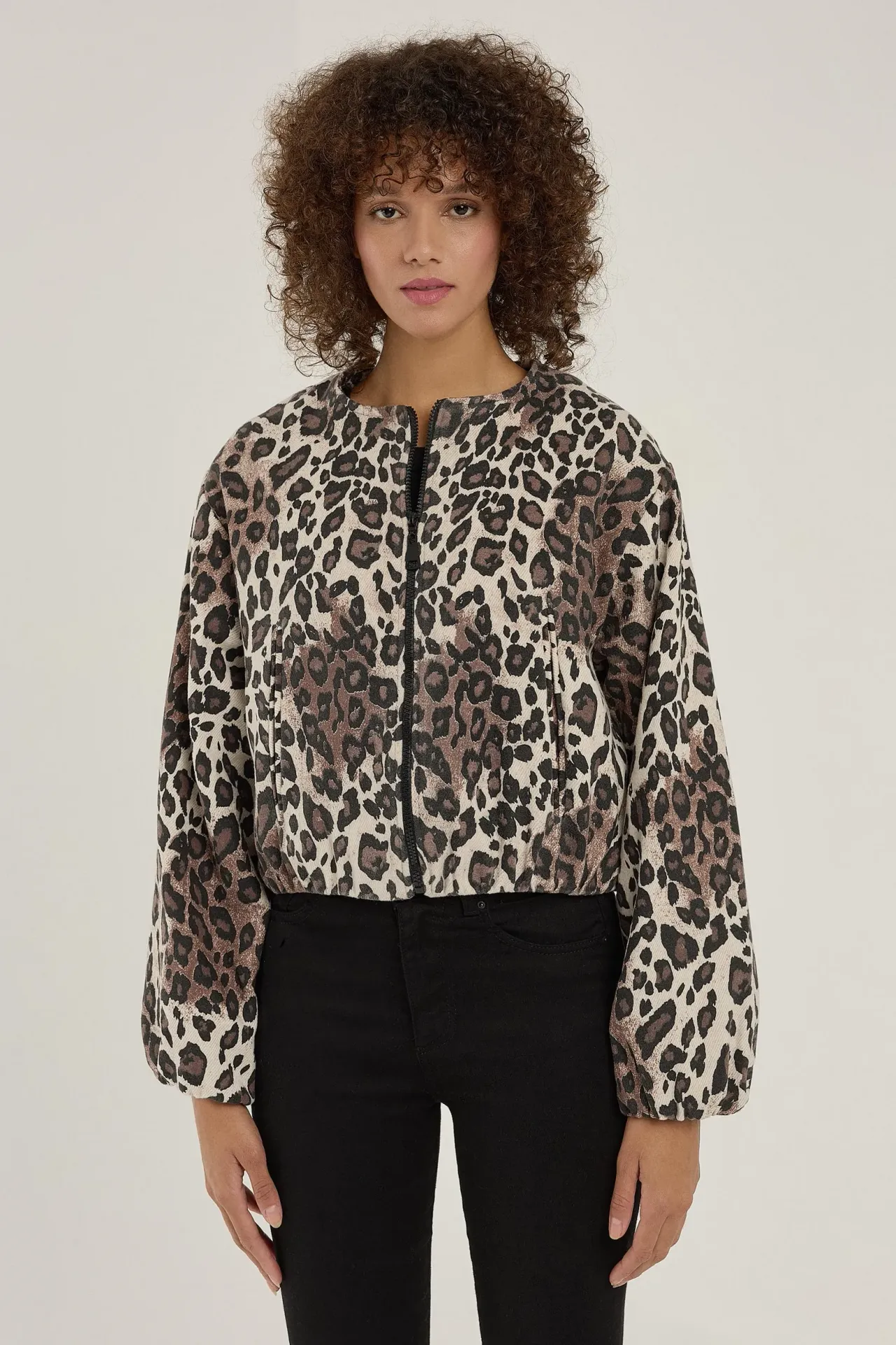 Leopard Print Relaxed Fit Jacket