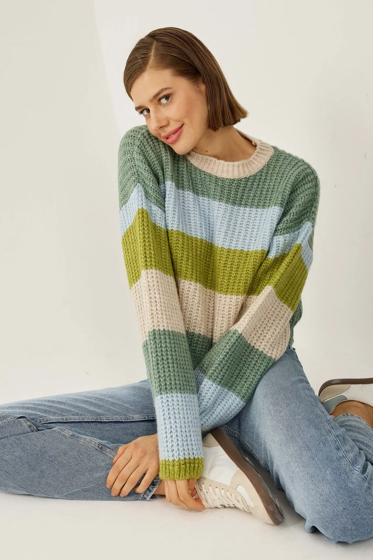 Relaxed Fit Striped Sweater