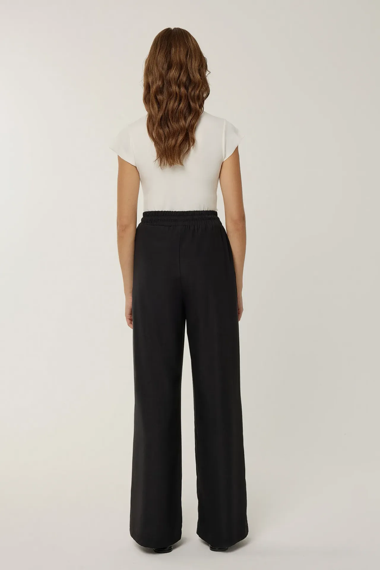 Elastic Waist Wide Leg Pants