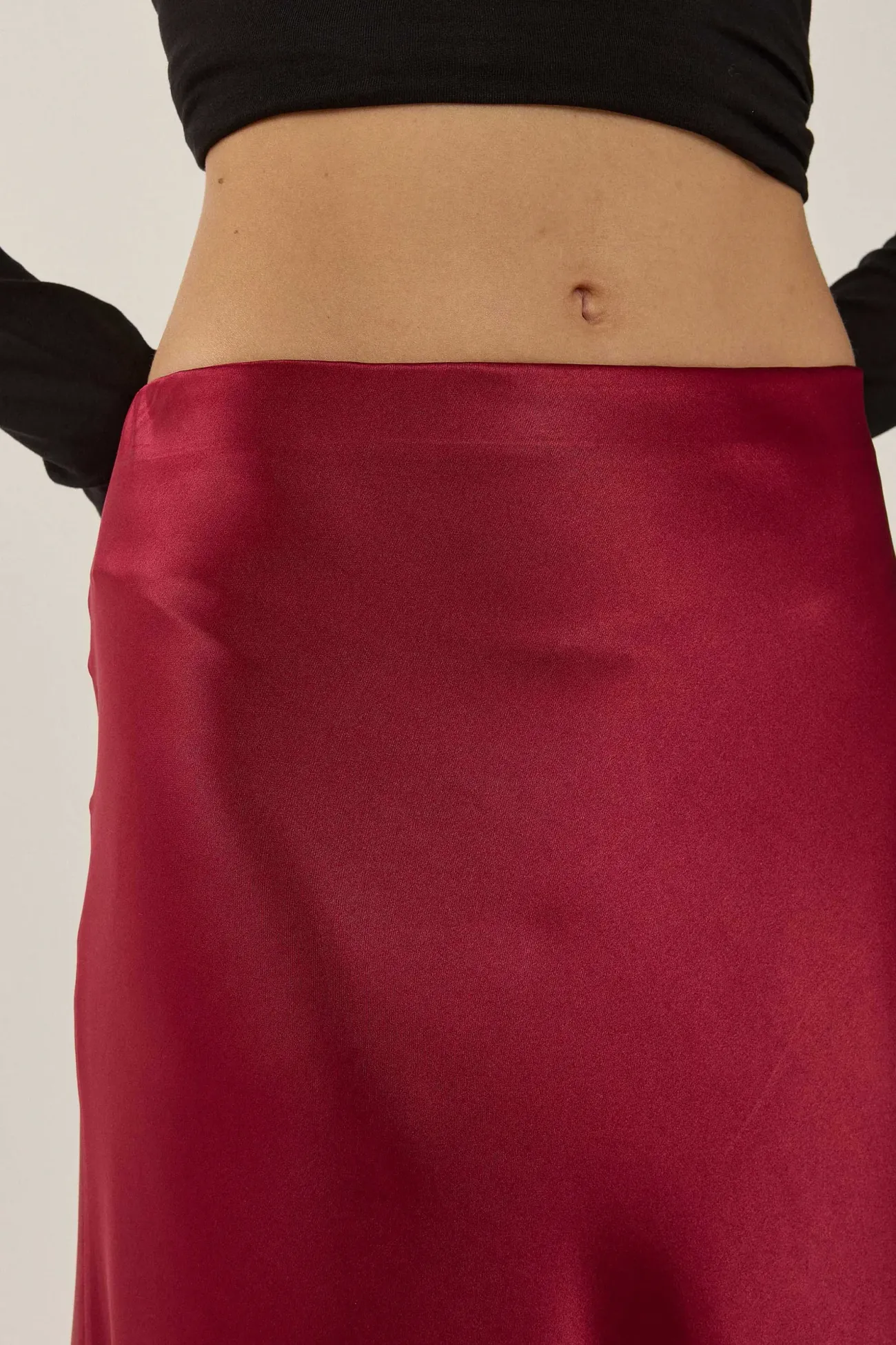 Bias Cut Maxi Satin Skirt 4