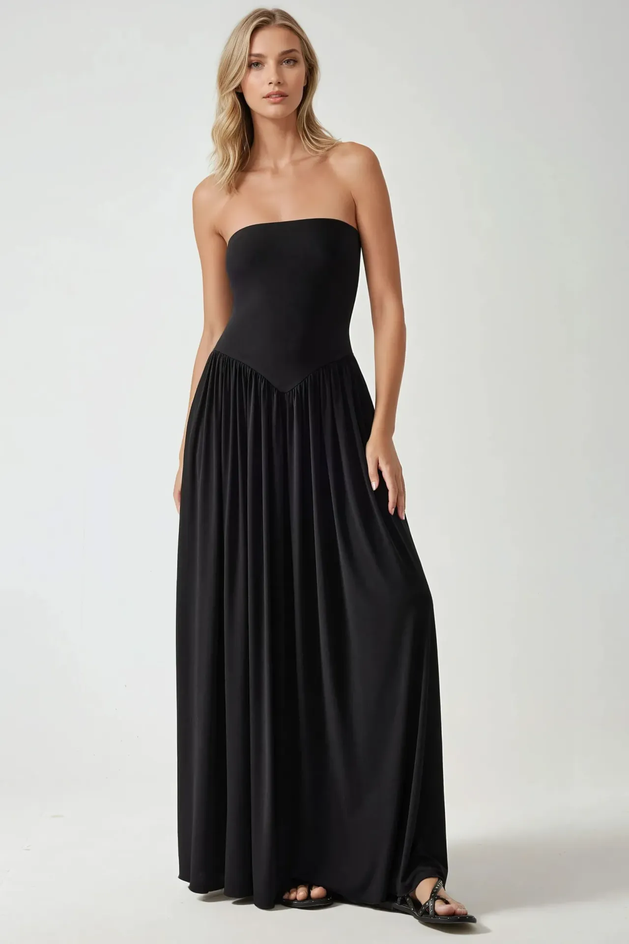 Sofie Strapless Fitted Maxi Dress