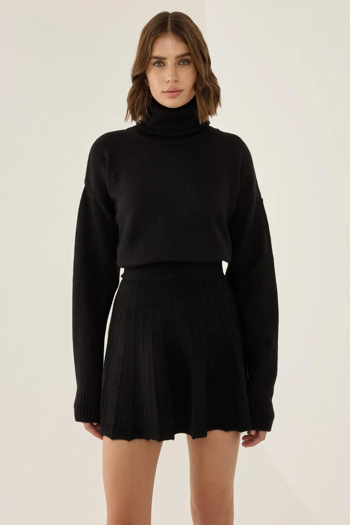 Turtleneck Sweater & Mini Skirt Co-Ord Set 2