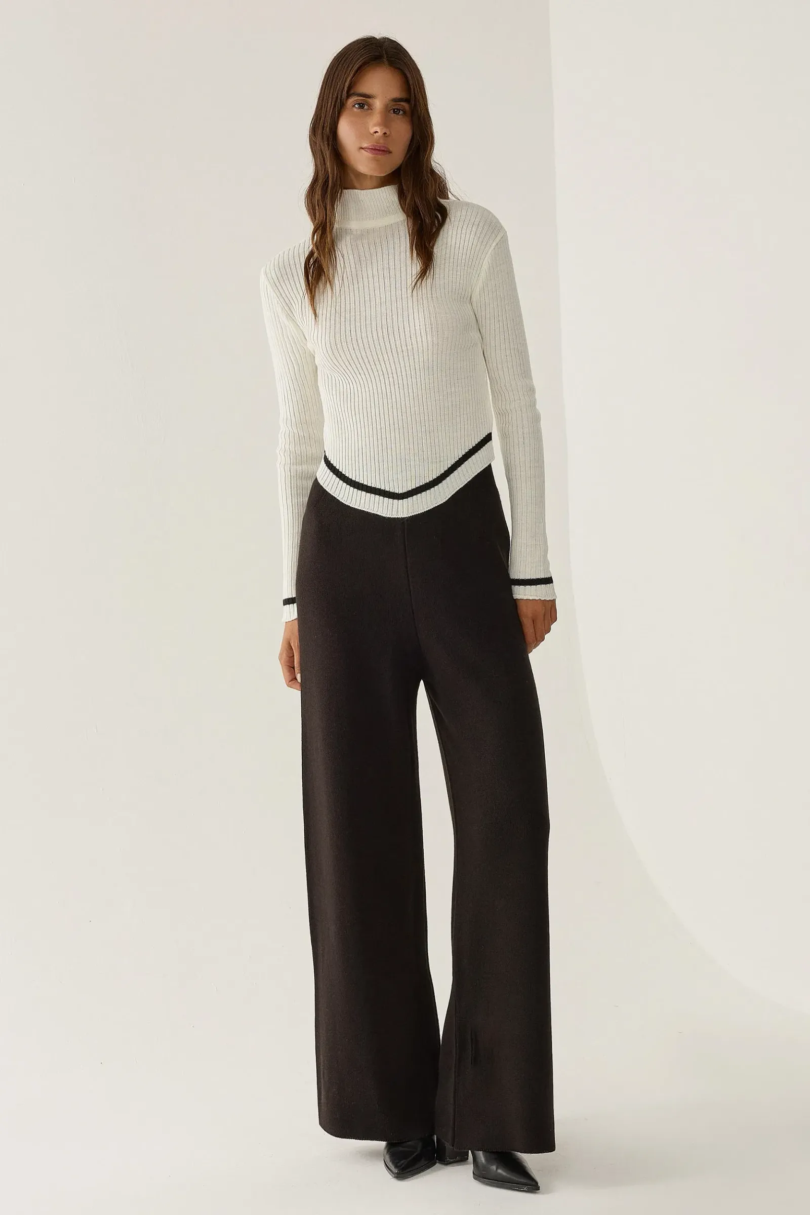 Slim Fit Half Turtleneck Cropped Sweater 2