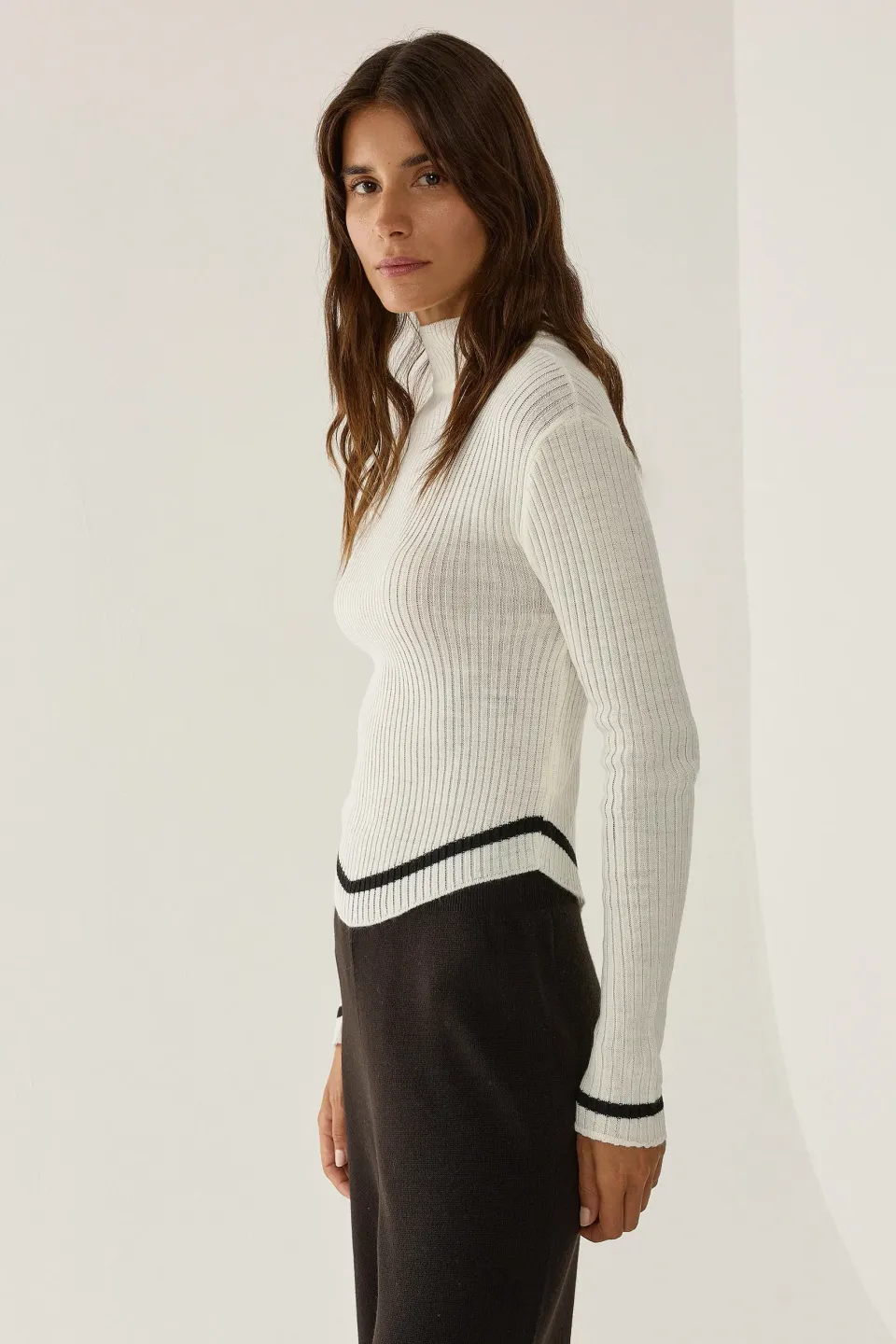Slim Fit Half Turtleneck Cropped Sweater