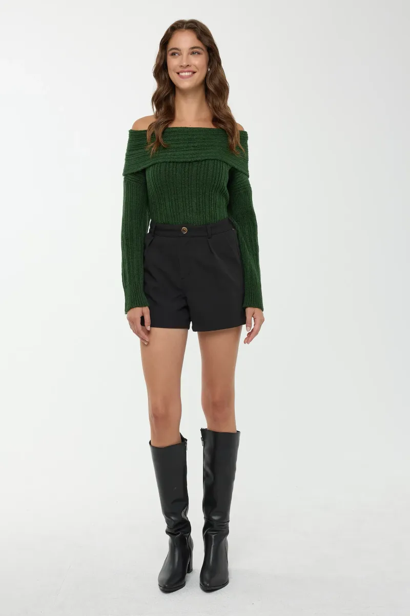 Carmen Collar Off Shoulder Sweater 3