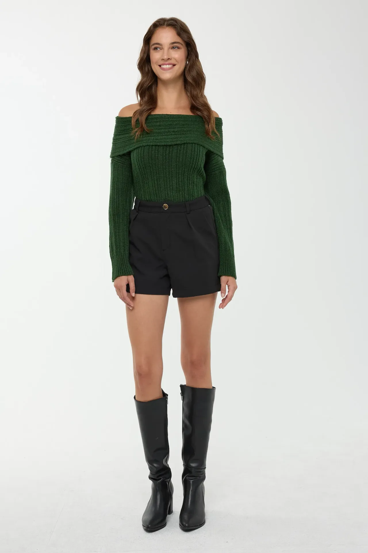 Carmen Collar Off Shoulder Sweater