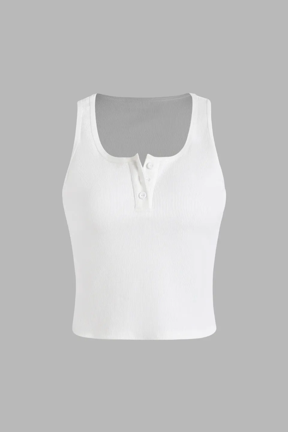 Basic Button Detailed Crop Top