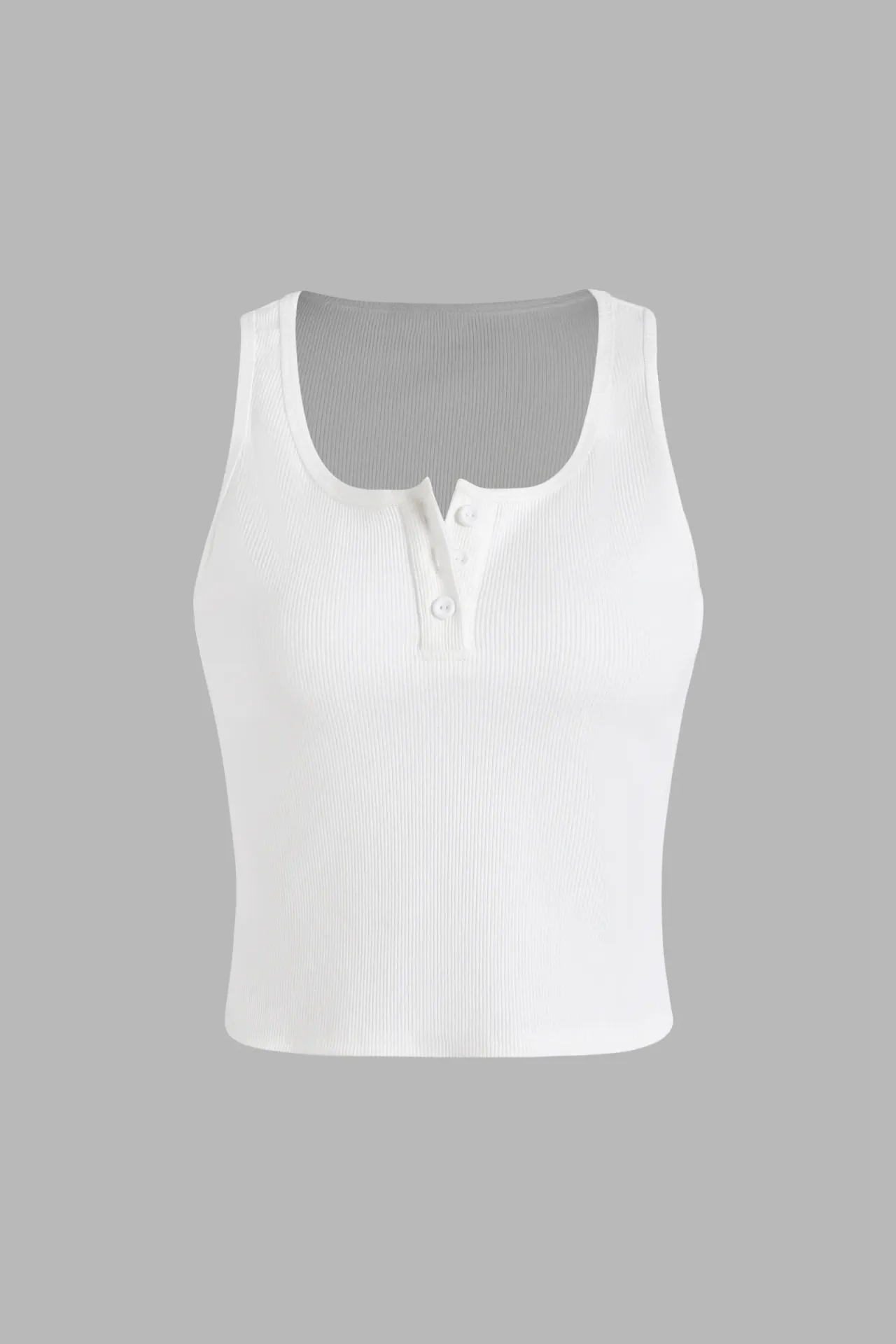 Basic Button Detailed Crop Top