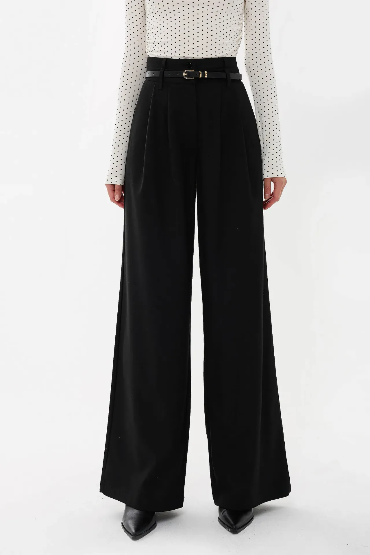 Double Waisted Wide Leg Pants