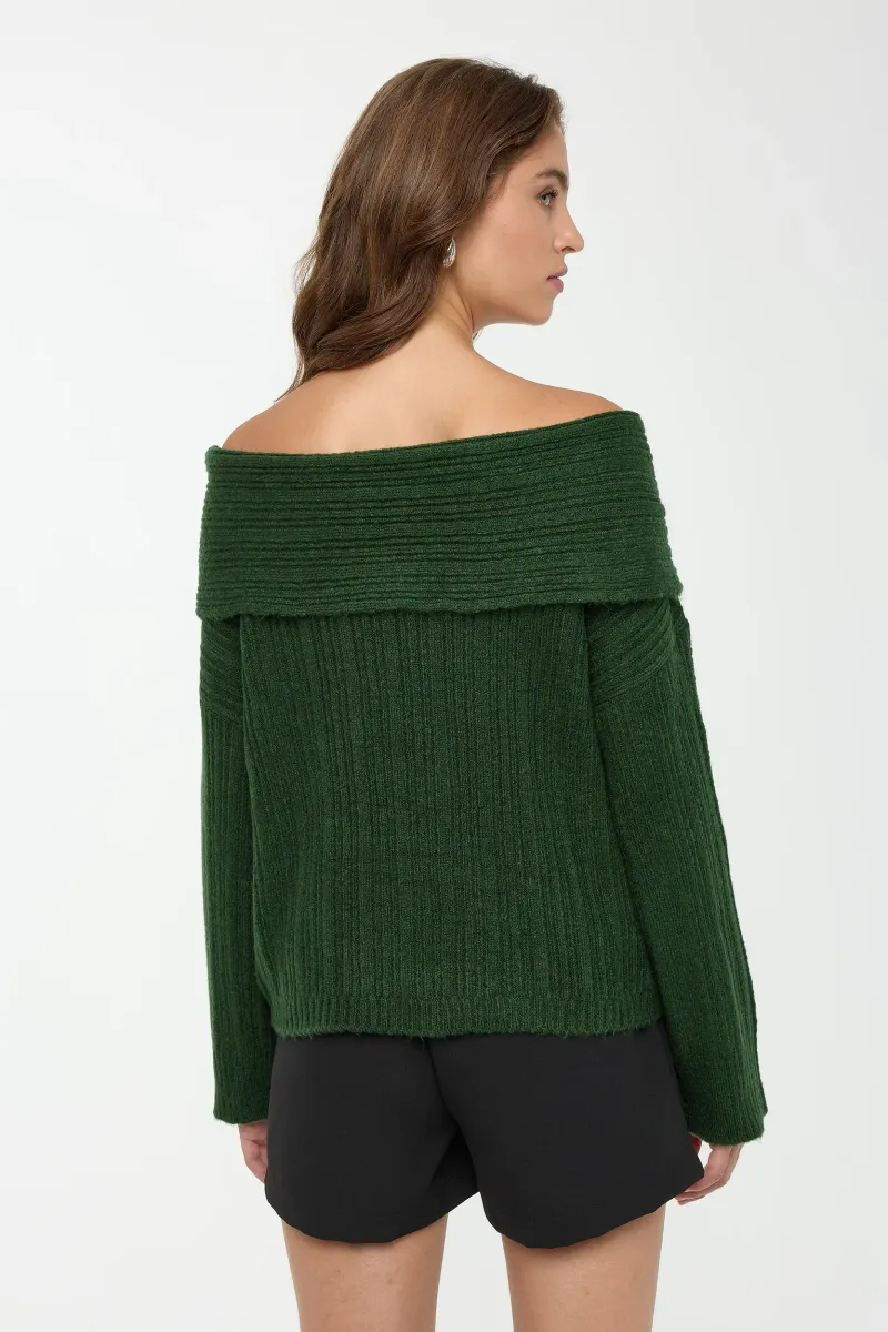 Carmen Collar Off Shoulder Sweater 5