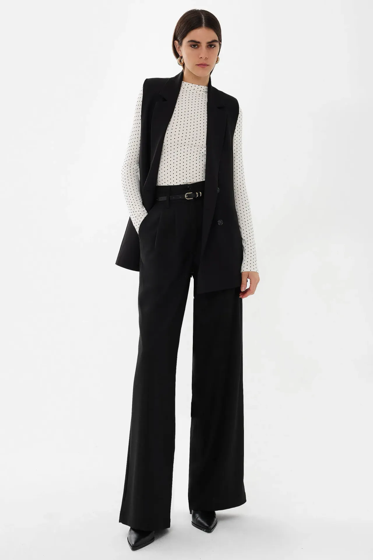 Double Waisted Wide Leg Pants