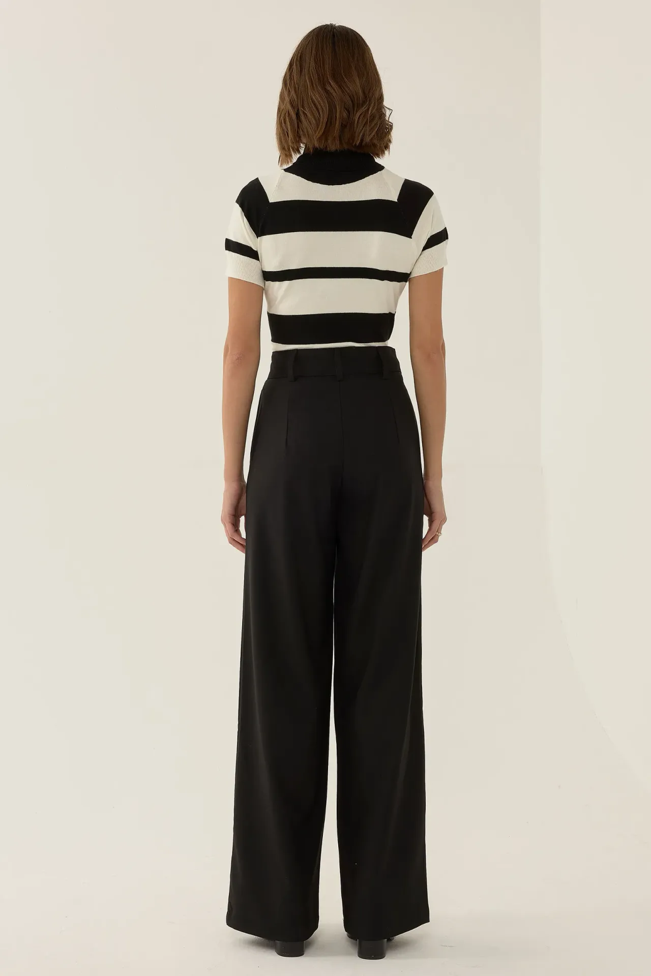 High Waist Wide Leg Pleated Pants