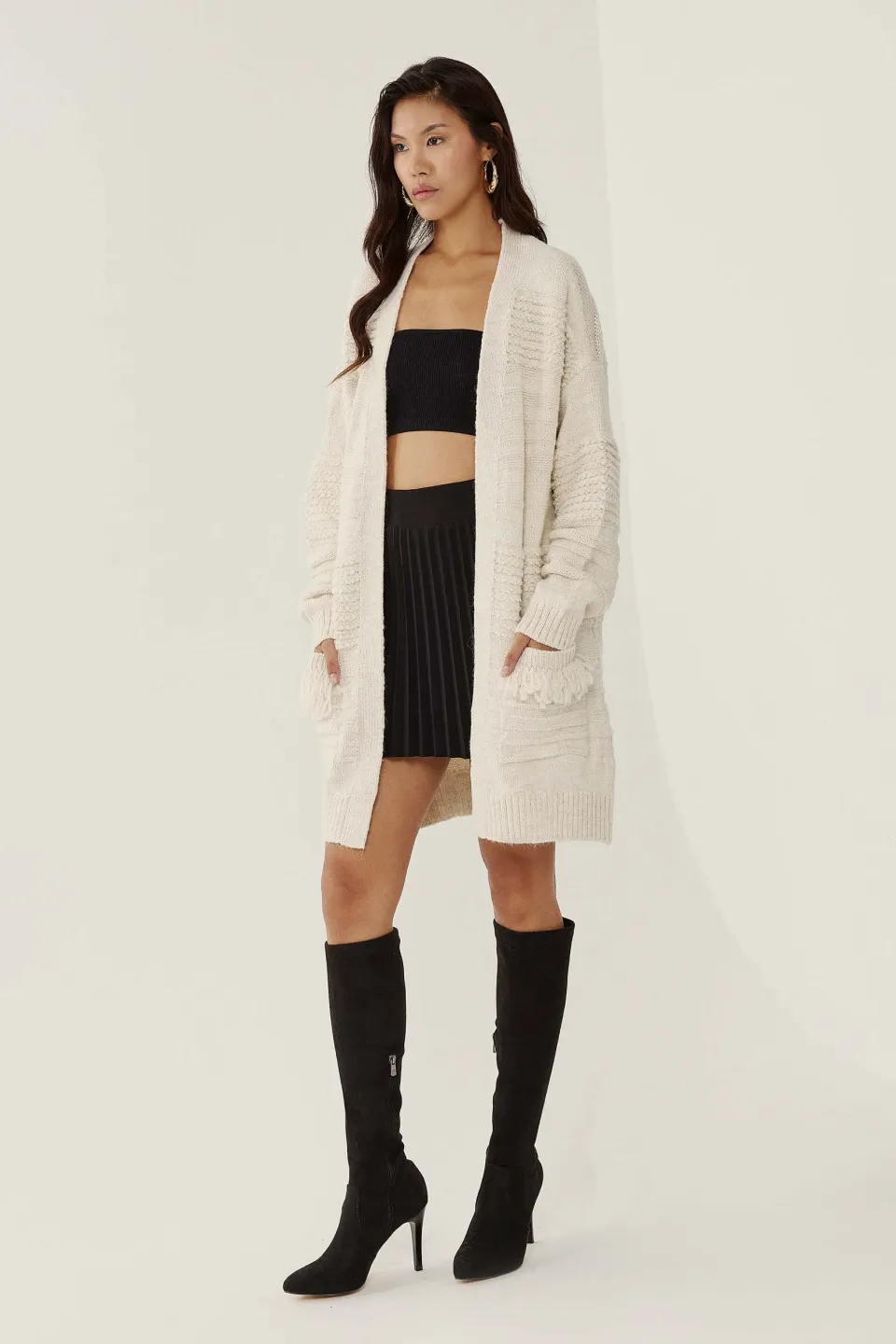 Oversized Pocket Detailed Cardigan