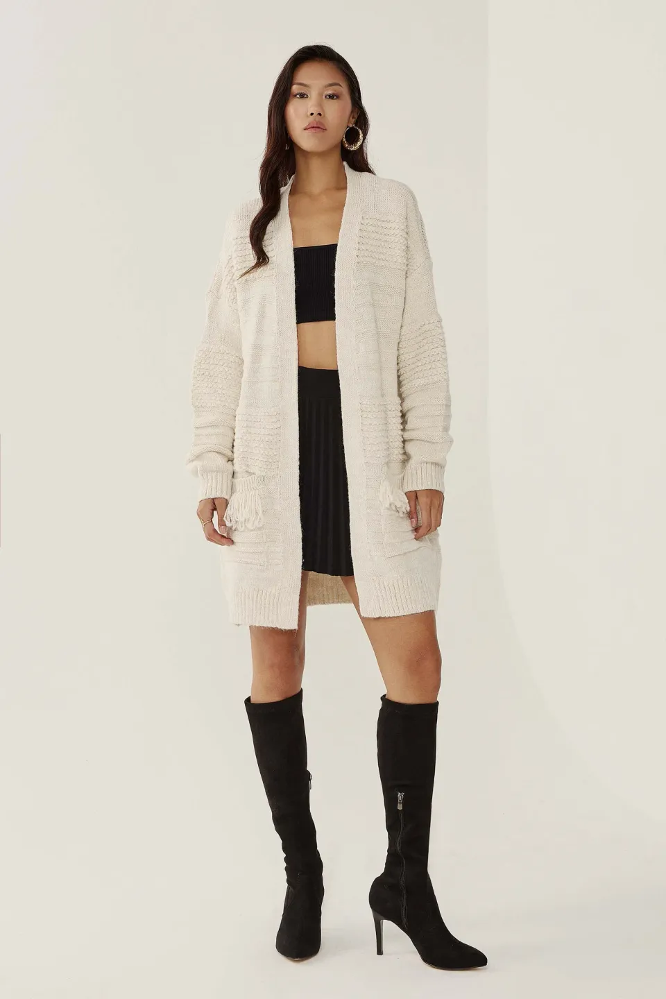 Oversized Pocket Detailed Cardigan