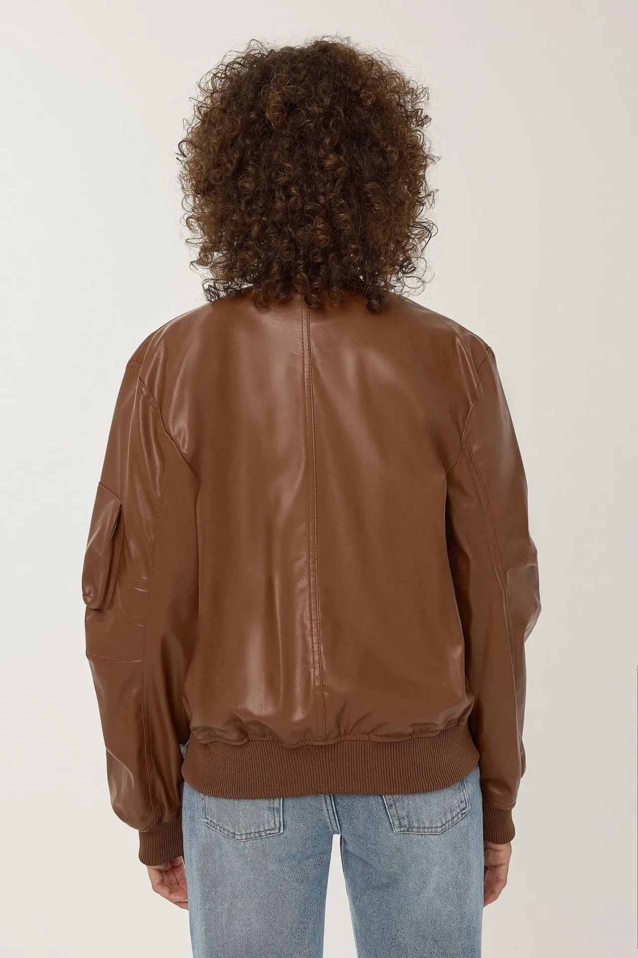 Relaxed Fit Faux Leather Jacket