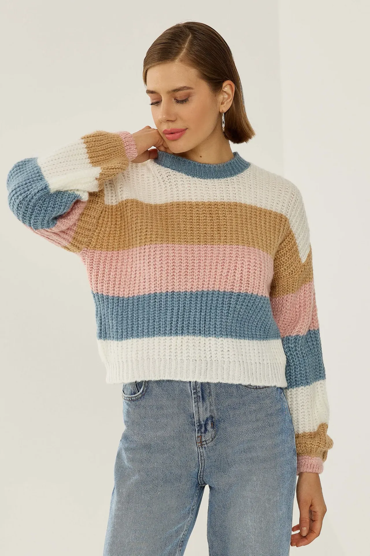 Relaxed Fit Striped Sweater