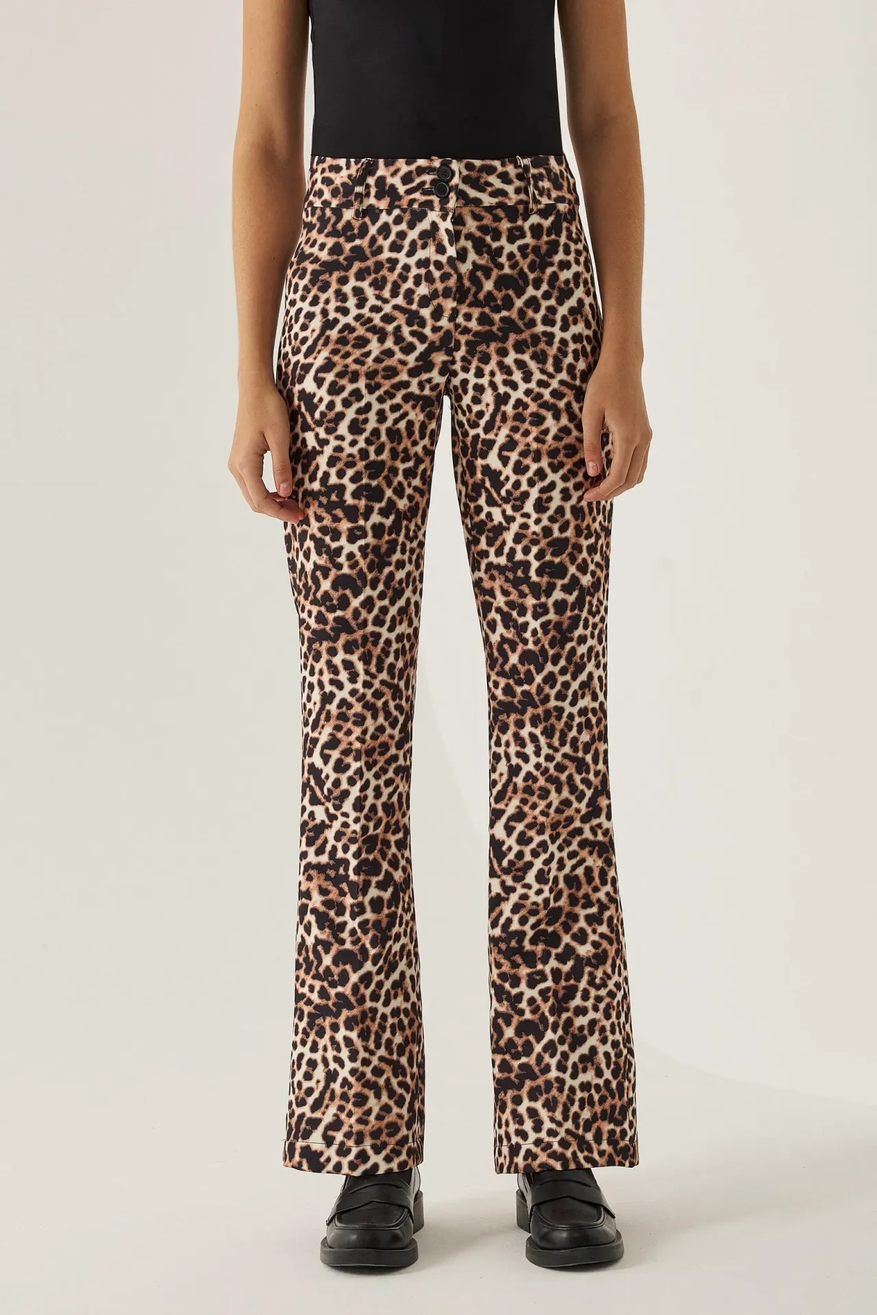 Leopard Print Flare Pants