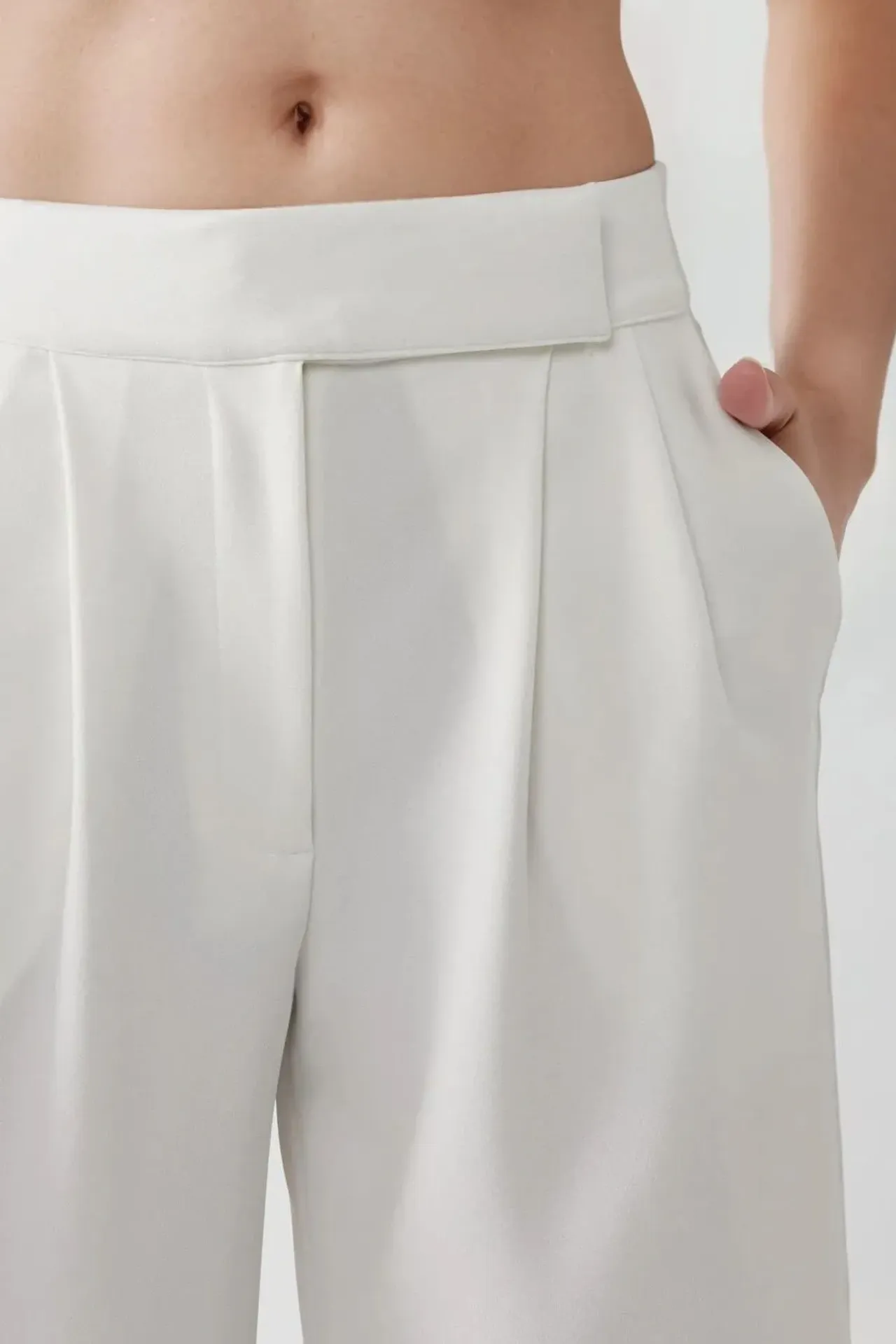 Normal Waist Pleated Palazzo Pants