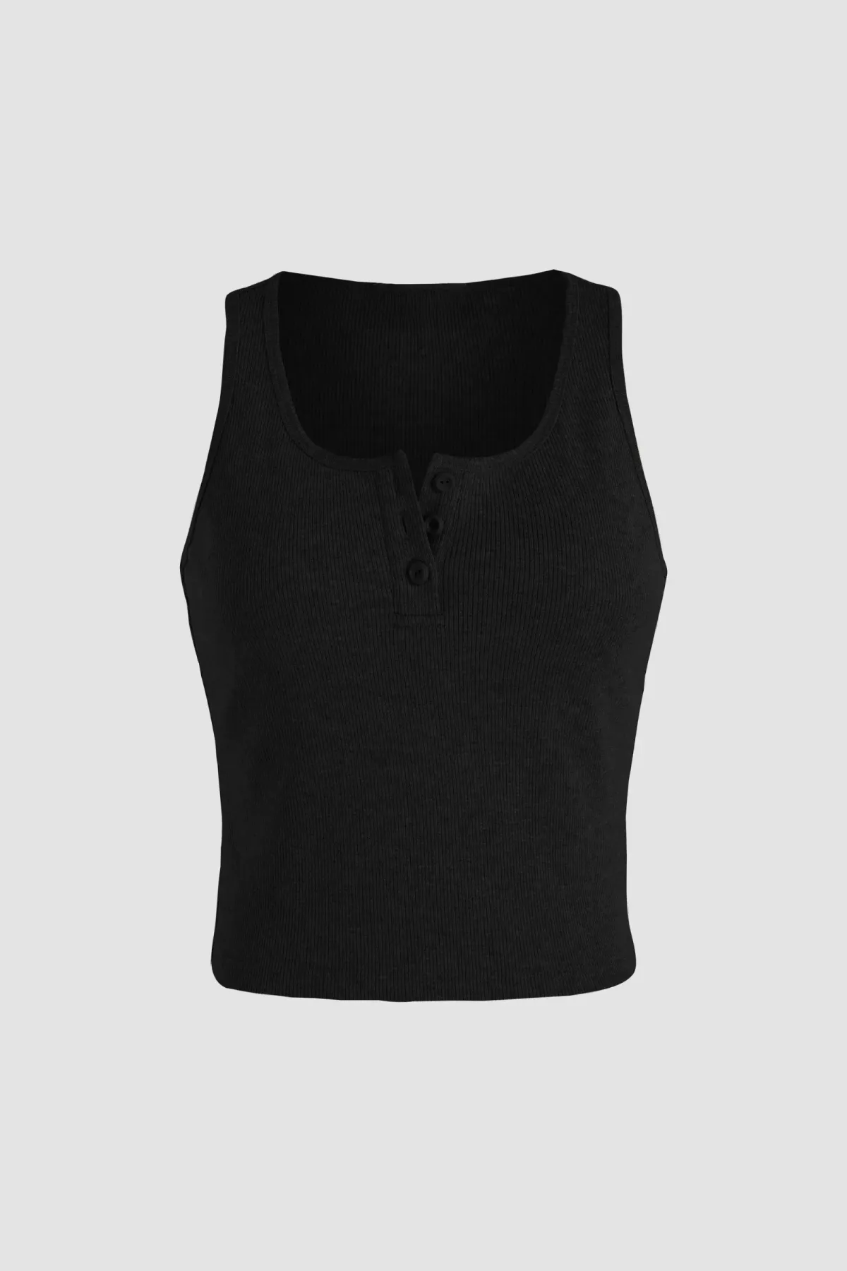 Basic Button Detailed Crop Top 1