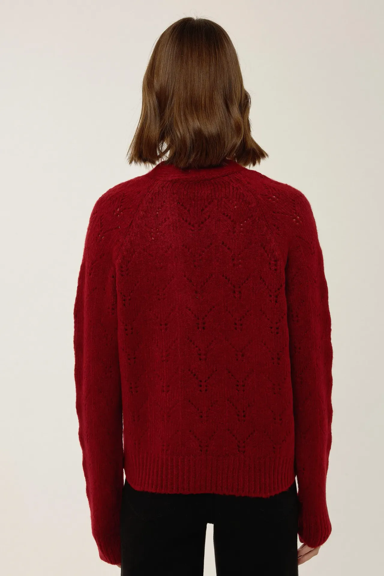 V-Neck Relaxed Fit Knit Cardigan